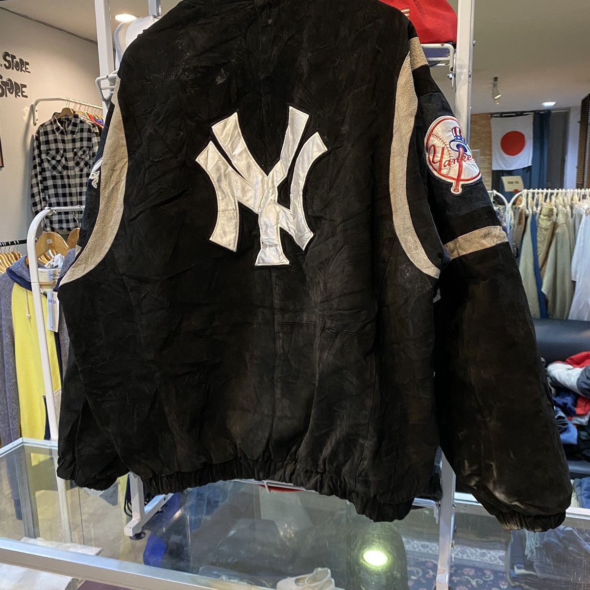 MLB × Vintage Vintage New York Yankees Leather Jacket by MLB Pig Skin Size US XL / EU 56 / 4 - 4 Thumbnail