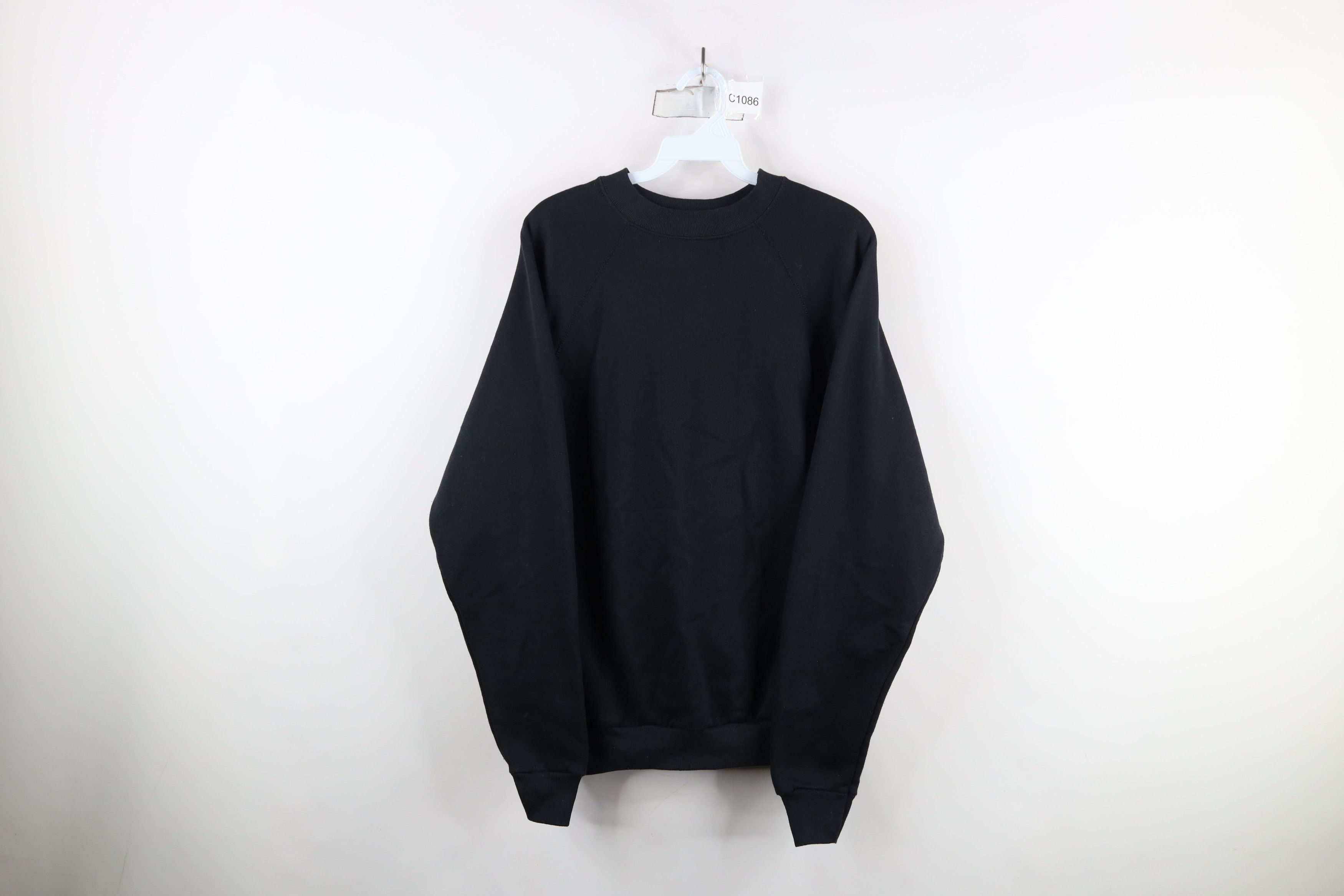 Vintage Vintage 90s Streetwear Blank Crewneck Sweatshirt Black USA Size US M / EU 48-50 / 2 - 1 Thumbnail