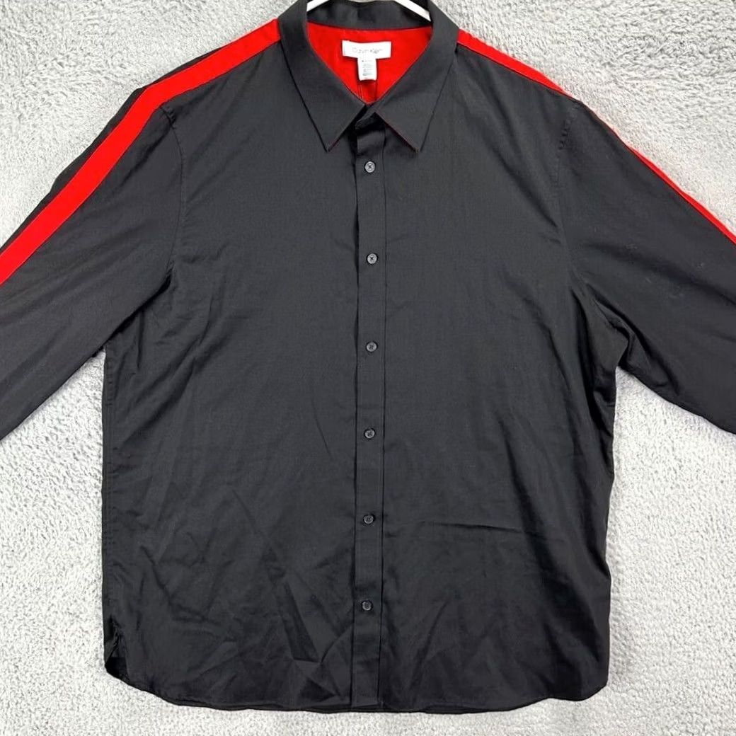 Calvin Klein Calvin Klein Shirt Adult XL Black Athletic Holiday Button Up Long Sleeve Men Size US XL / EU 56 / 4 - 2 Thumbnail