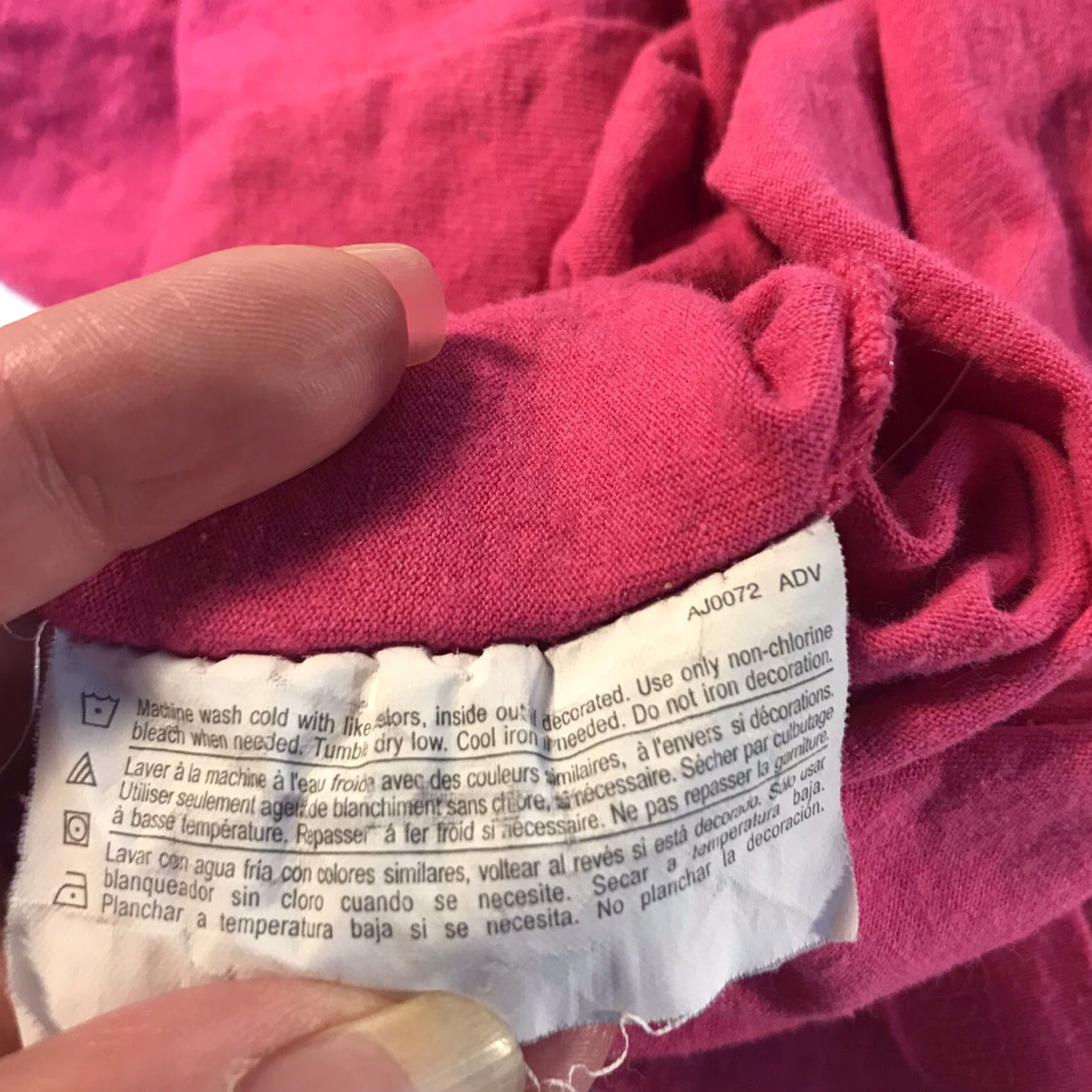 Vintage Just My Size Plain Pink T-Shirt Women's Plus Size 1X (16W) Casual V-Neck Lightweight Comfort Size XXL / US 16-18 / IT 52-54 - 5 Thumbnail