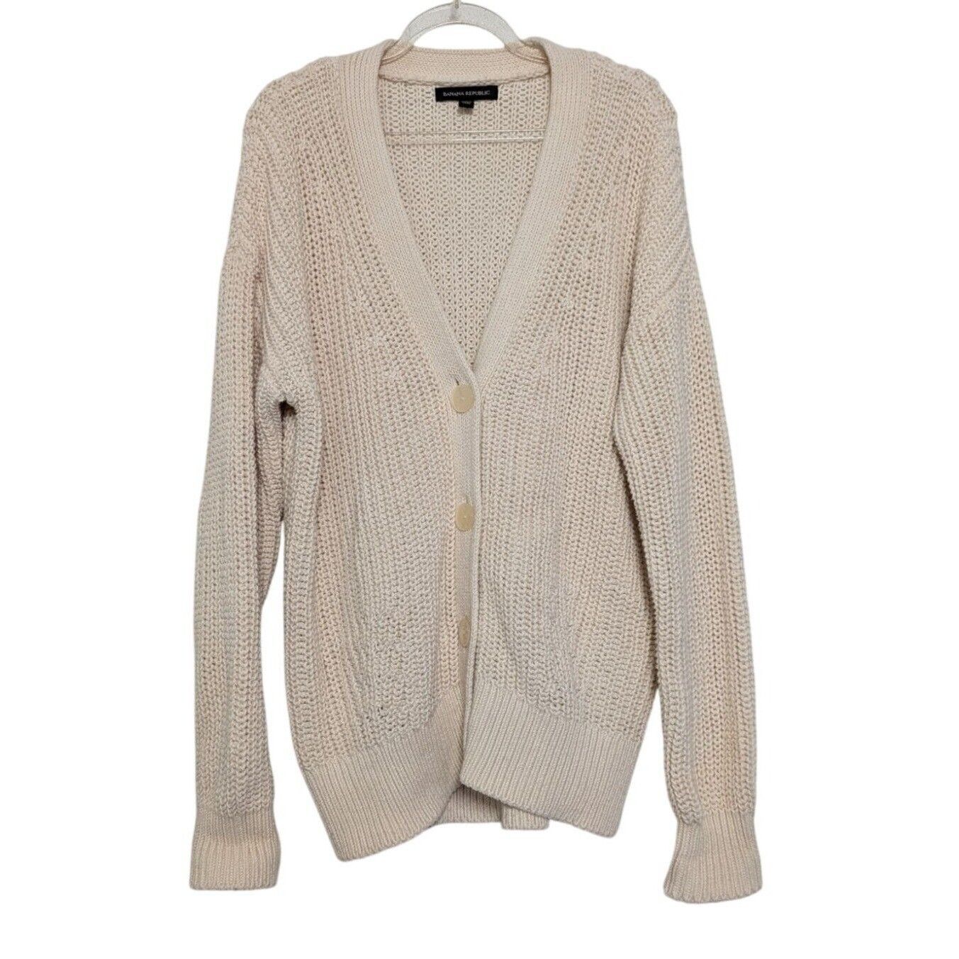Banana Republic Banana Republic Ribbed Cardigan Womens Size Medium Ivory Size M / US 6-8 / IT 42-44 - 1 Thumbnail