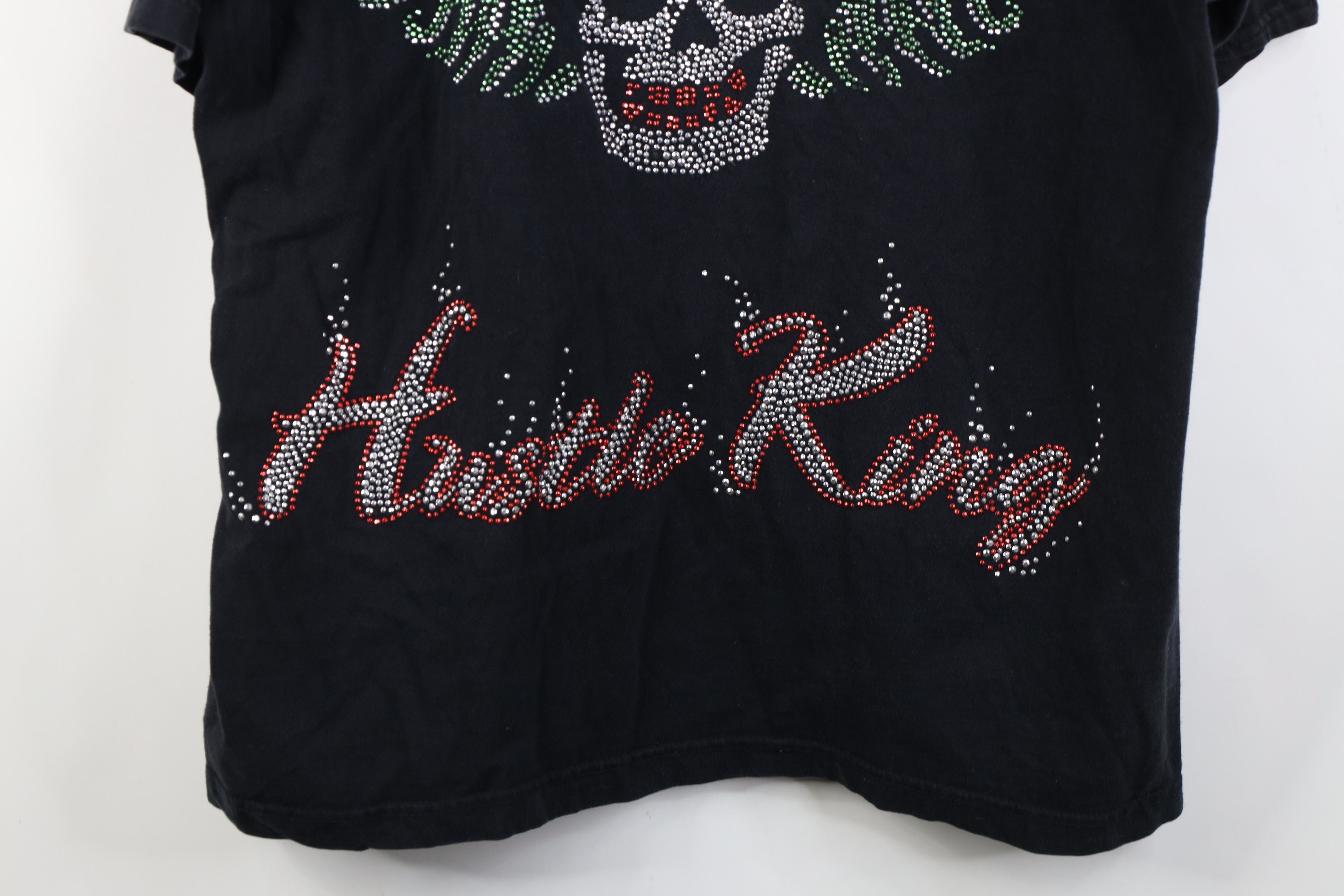 Vintage Vintage Y2K Streetwear Hustle King Skull Crown T-Shirt Black Size US XXL / EU 58 / 5 - 3 Thumbnail