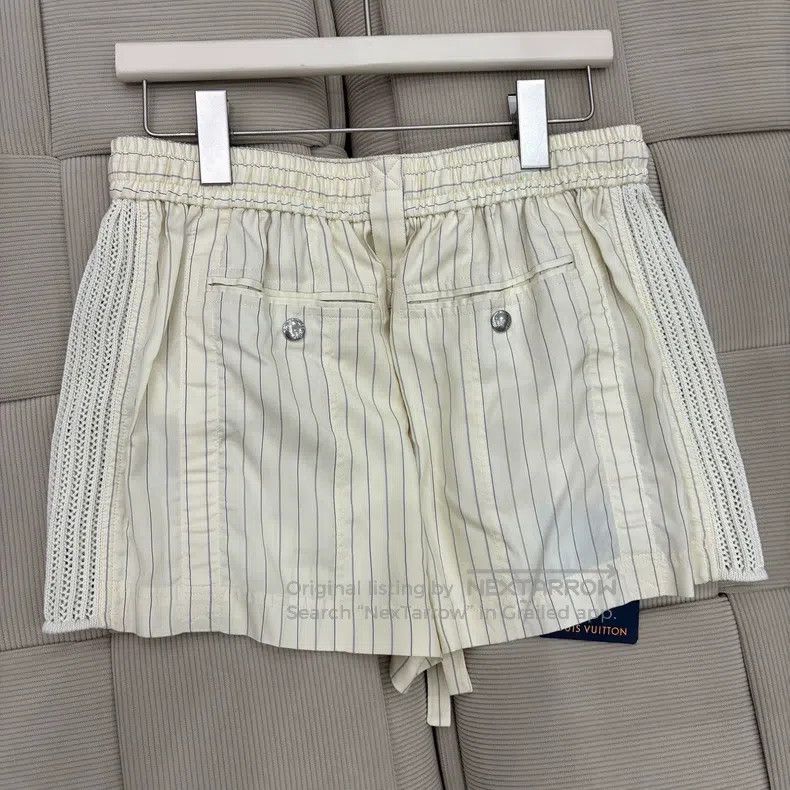 Louis Vuitton Louis Vuitton FW23 Striped Vegan Strappy Straight Leg Shor Size 35" - 2 Thumbnail