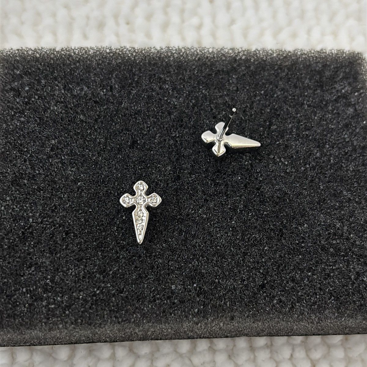 Other CZ Cross Stud Earrings for Men Women Hip Hop Unisex Earrings Size ONE SIZE - 3 Thumbnail