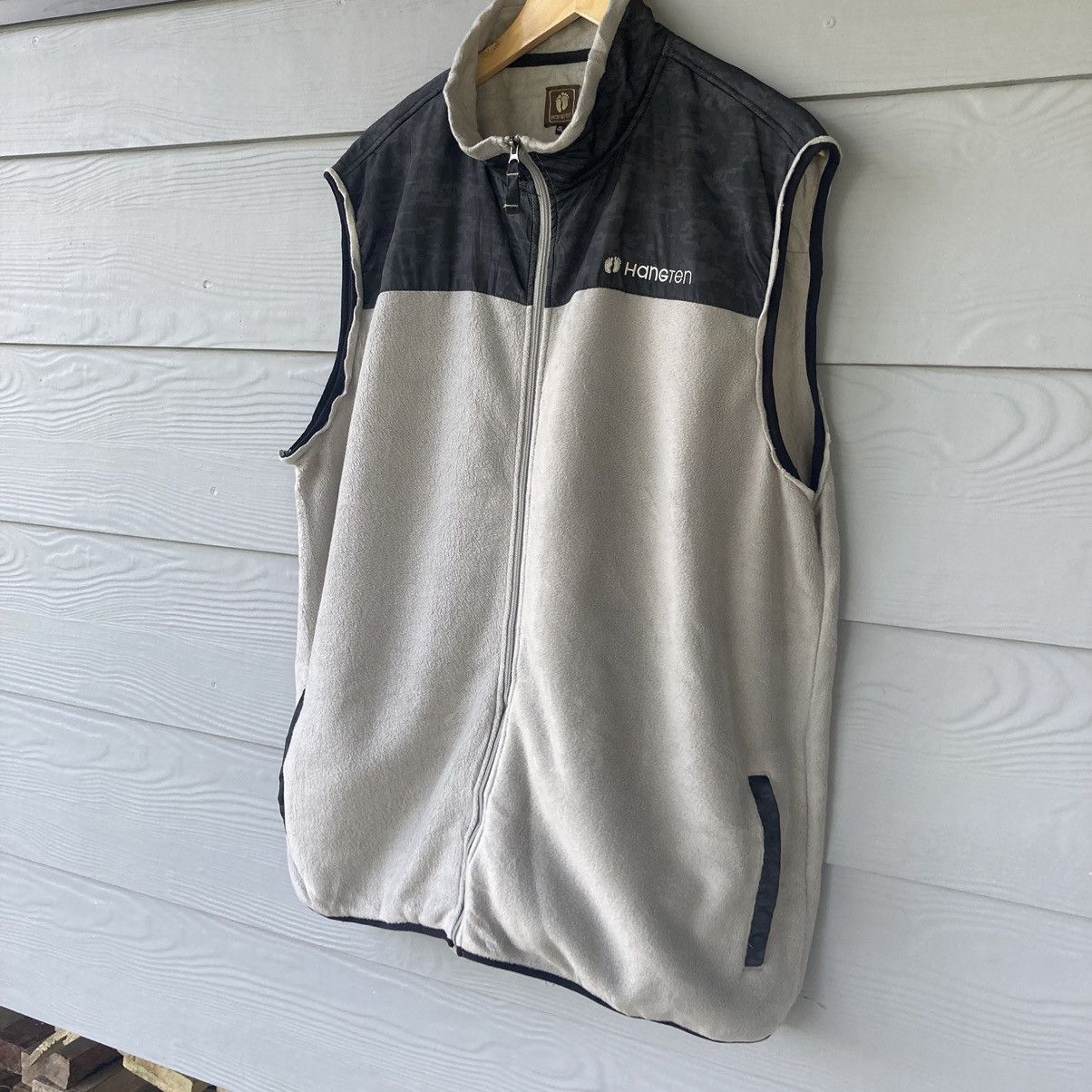 Hang Ten Vintage Hangten Gray Fleece Full Zip Sleeveless Size US XL / EU 56 / 4 - 3 Thumbnail