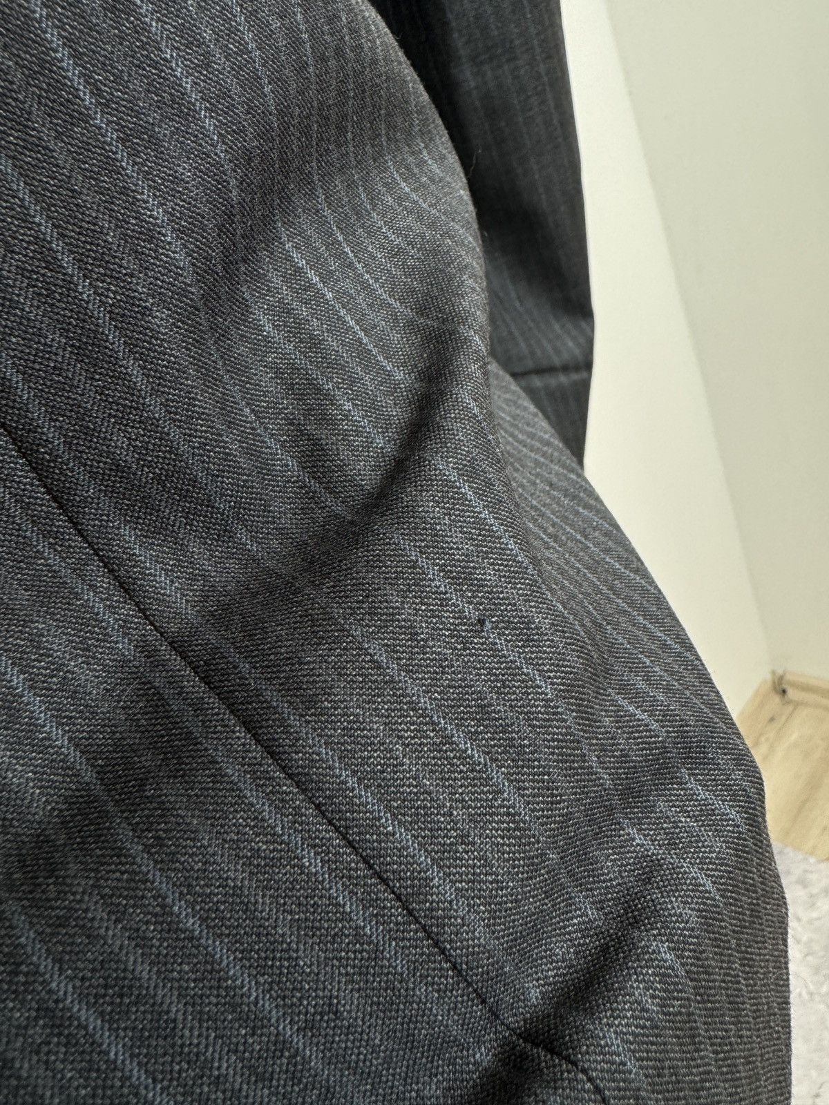 Ermenegildo Zegna Ermenegildo Zegna Su Misura Men’s Gray Striped Wool Blazer Size 38R - 13 Thumbnail