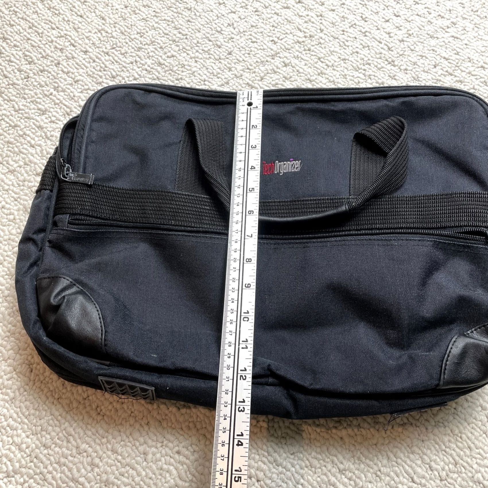 Vintage Tech Organizer Laptop Bag - Black - Medium - Zip Pockets - Expandable - Business Travel Workwear - 18x12in - Mens - Polyester - Laptop Bag Size ONE SIZE - 3 Thumbnail