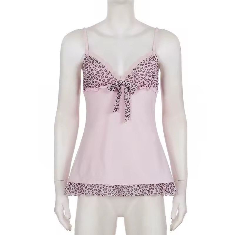 Vintage Y2K Leopard Pink Spliced Vintage Style Straps Top Size S / US 4 / IT 40 - 5 Thumbnail
