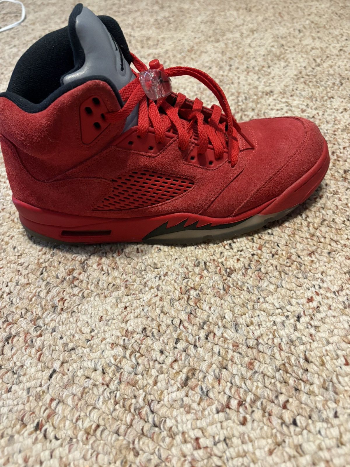 Other Air Jordan 5 Red Suede Sneakers Size US 10.5 / EU 43-44 - 2 Thumbnail