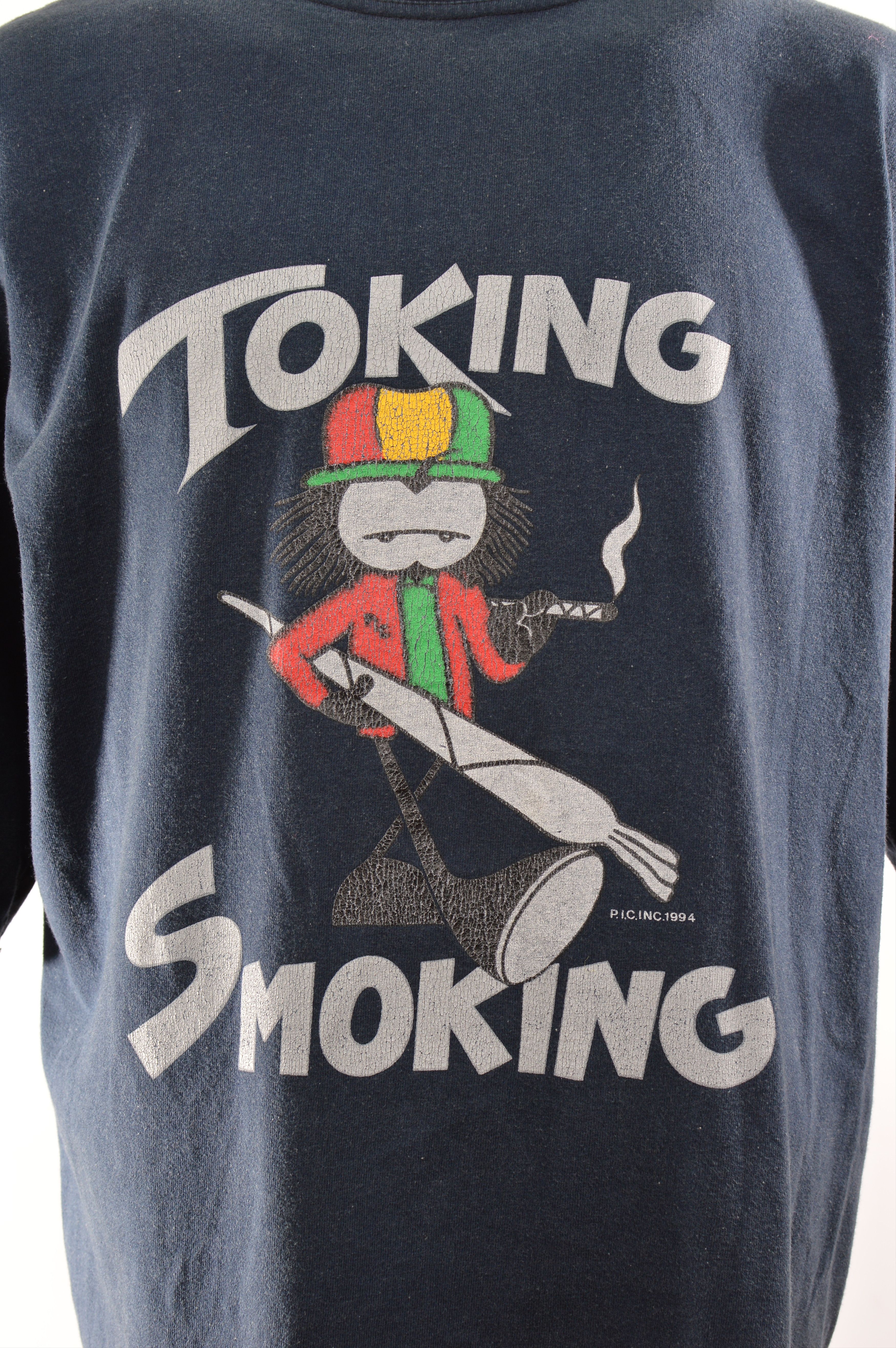 Vintage Rare Toking Smoking Blunts Vintage 1994 Rasta T-Shirt Size US XL / EU 56 / 4 - 2 Thumbnail