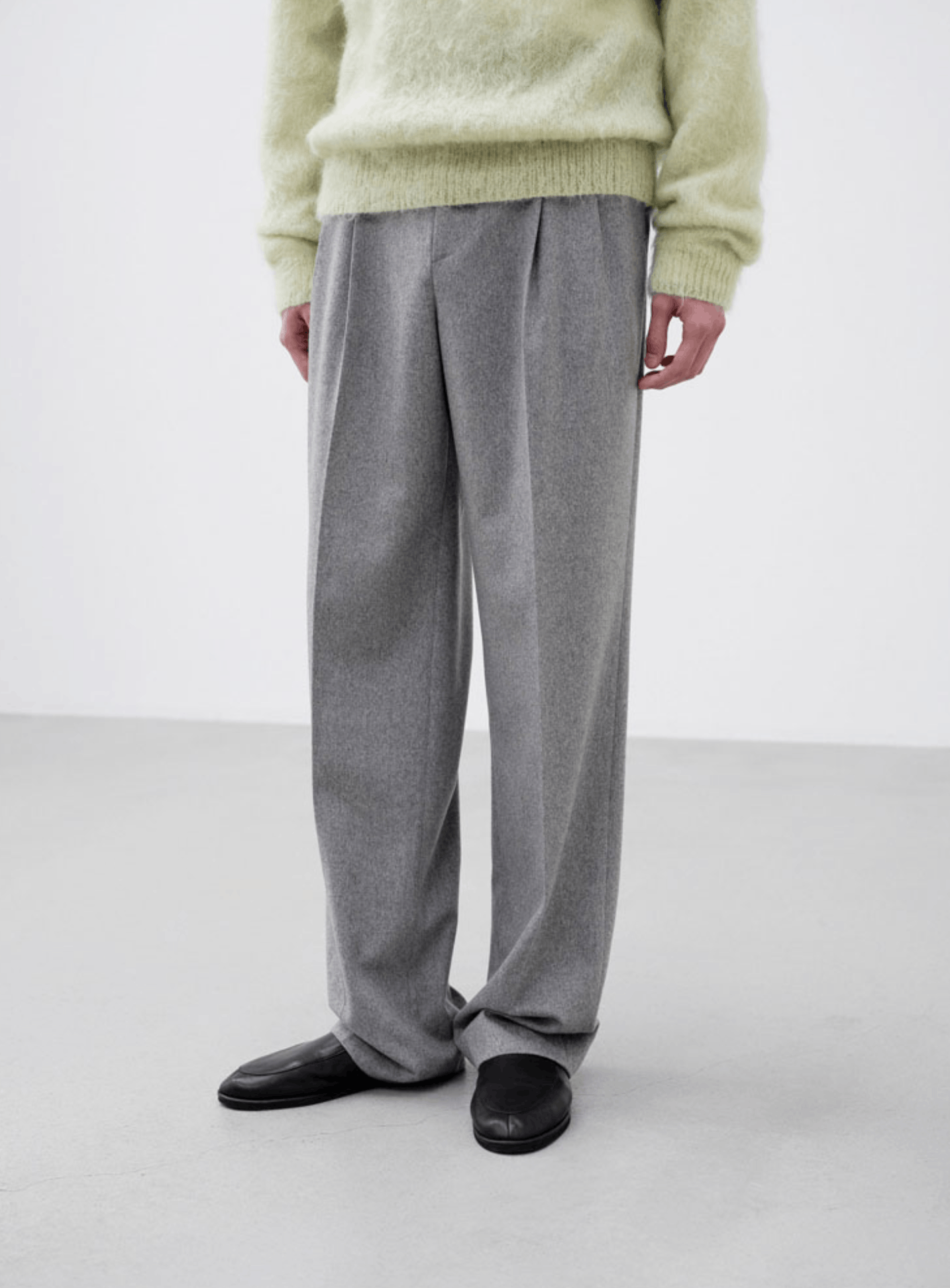 Auralee Auralee Cashmere Moleskin Two-Tuck Slacks Top Gray Size US 32 / EU 48 - 6 Thumbnail