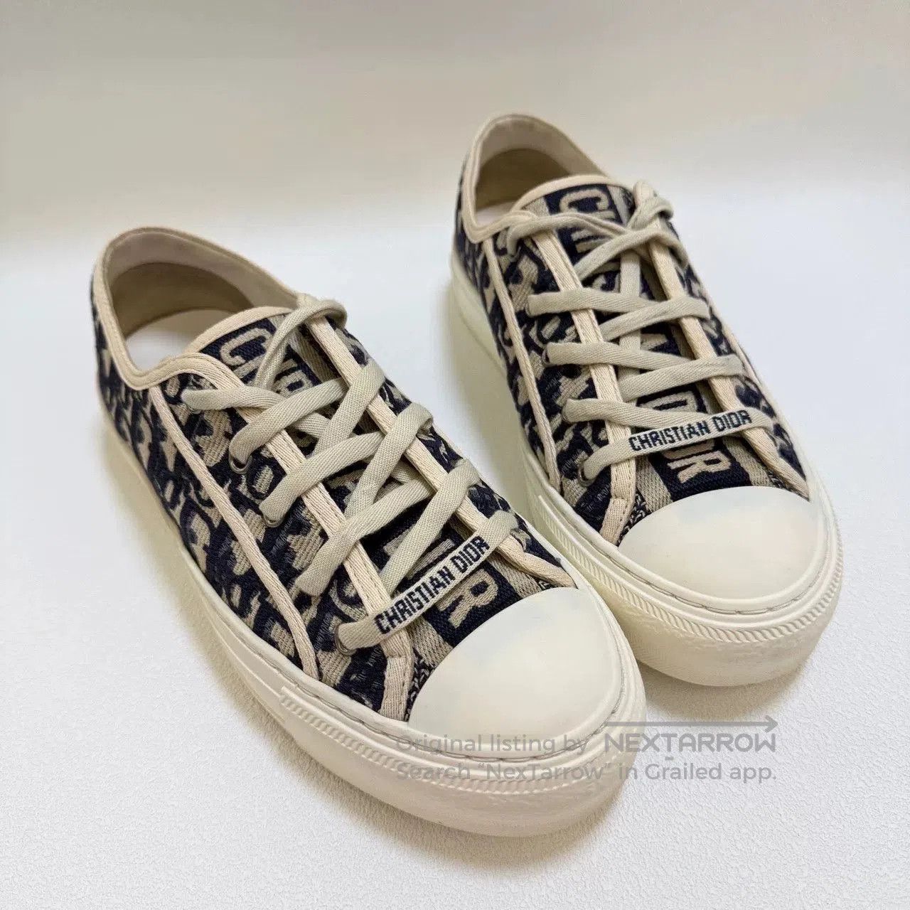 Dior dior walk'n'dior embroidered canvas sneakers. Size US 8.5 / IT 38.5 - 3 Thumbnail