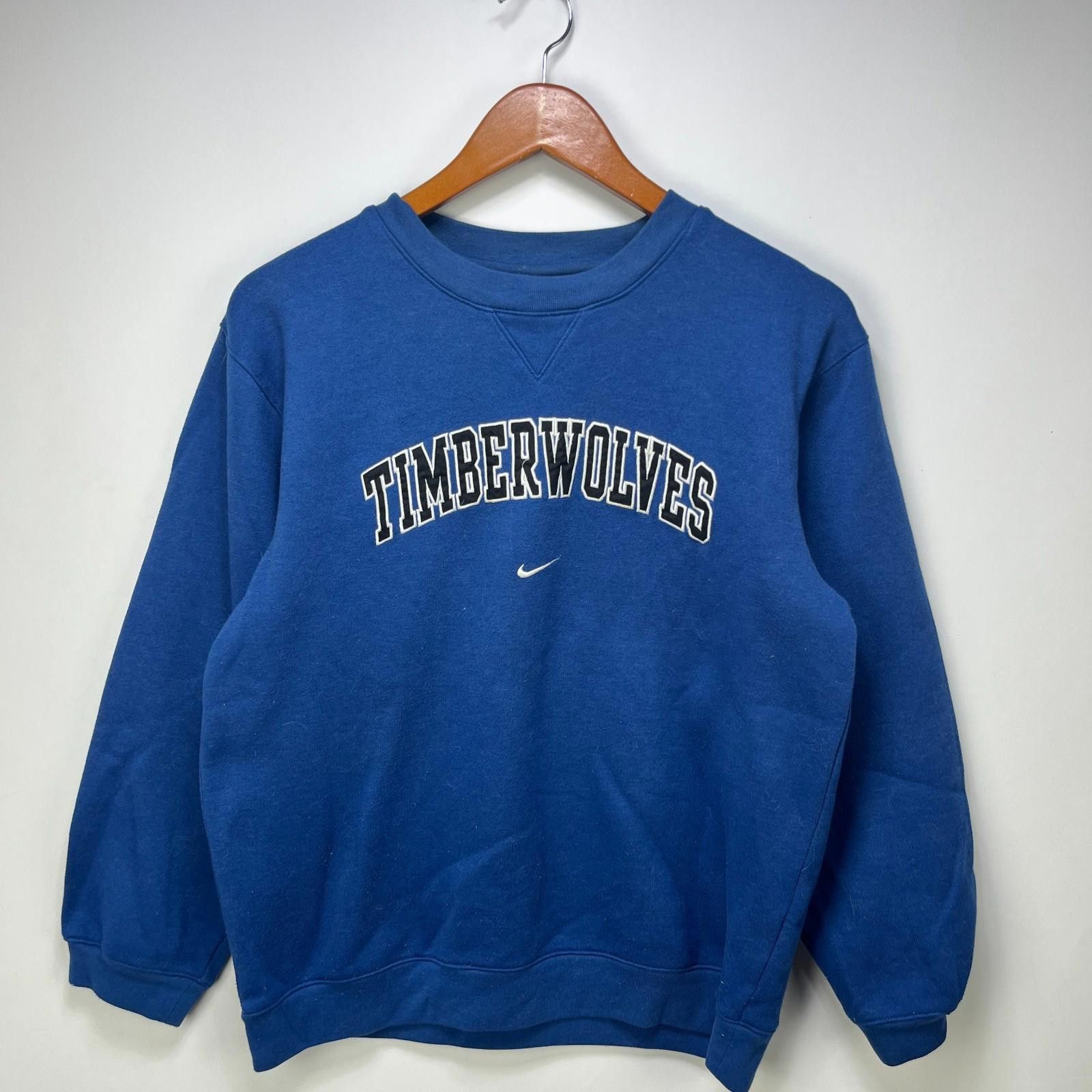 Designer Vintage 90s Nike Minnesota Timberwolves Sweatshirt youth L Size ONE SIZE - 1 Thumbnail
