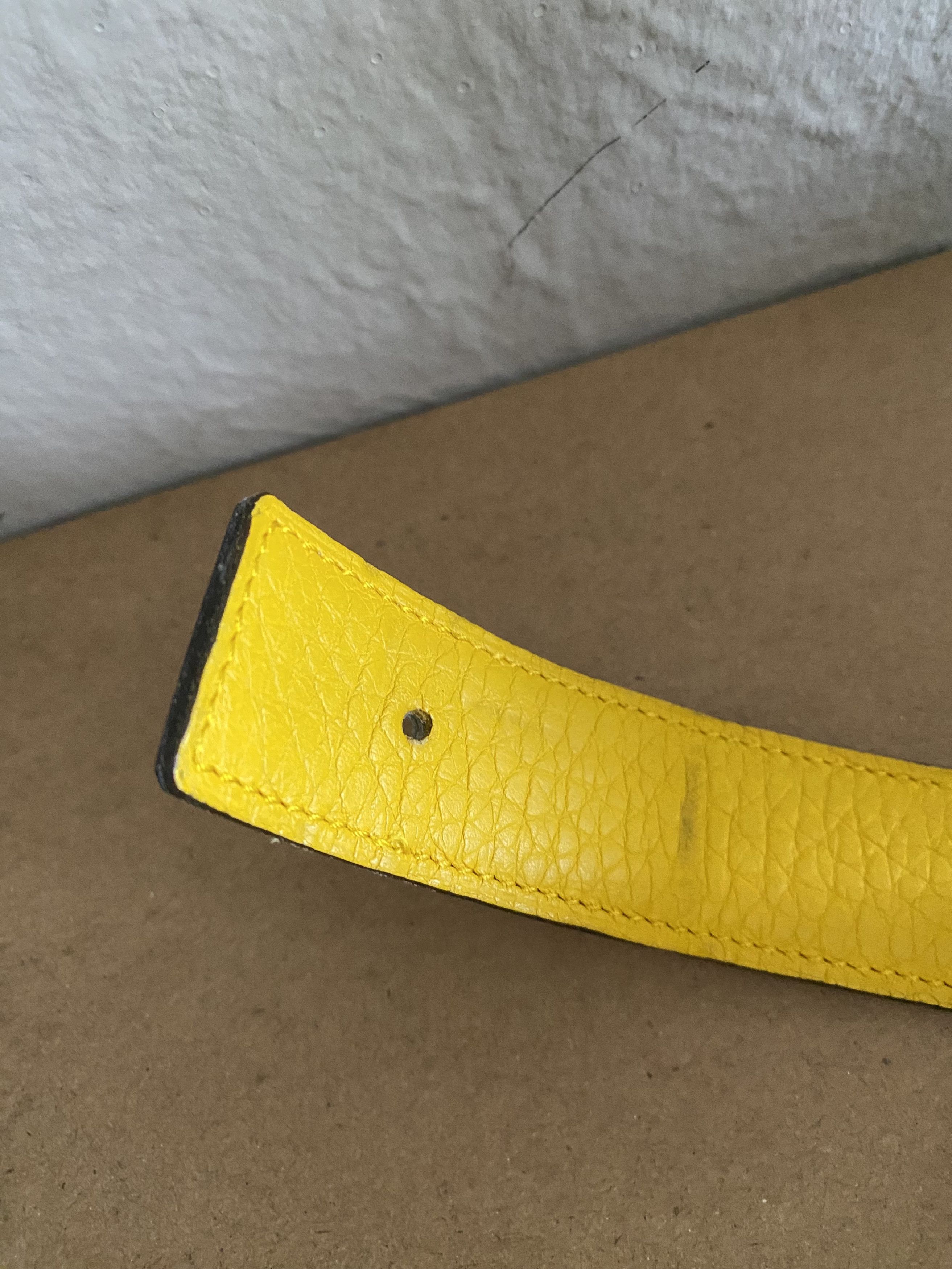 Hermes Orange & Yellow Reversible Belt Strap display picture 2