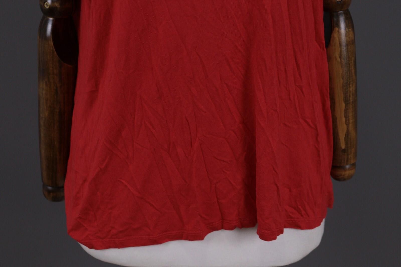 Polo Ralph Lauren Laurel by Escada Red Cowl Neck Short Sleeve Summer Top Shirt Size M / US 6-8 / IT 42-44 - 3 Thumbnail
