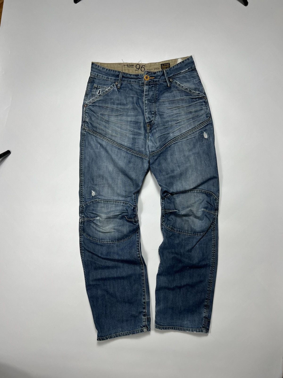 Vintage G-star Raw Distresses Baggy Double Knee Pants Jeans
