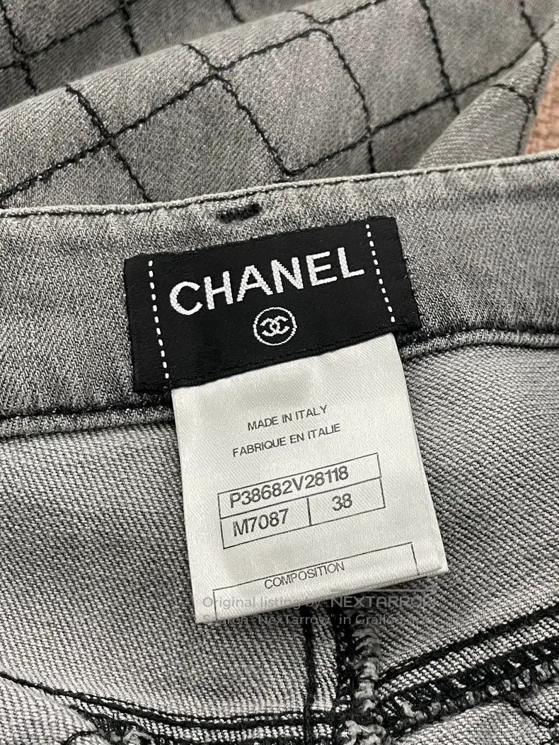 Chanel Chanel Grey diamond check jeans Size 25" / US 0 / IT 36 - 4 Thumbnail
