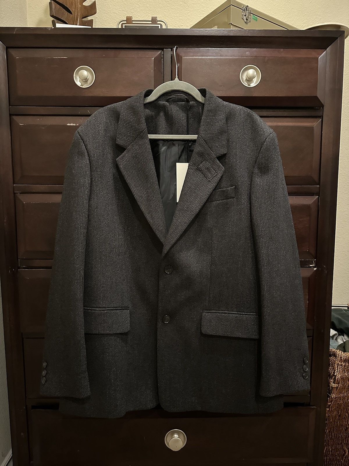 Mfpen Mfpen ESTATE JACKET - BROWN MELANGE STRIPE - Sz Large Size 50R - 1 Thumbnail