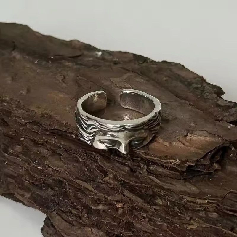 Jewelry Masked Face Open Ring Size ONE SIZE - 2 Thumbnail