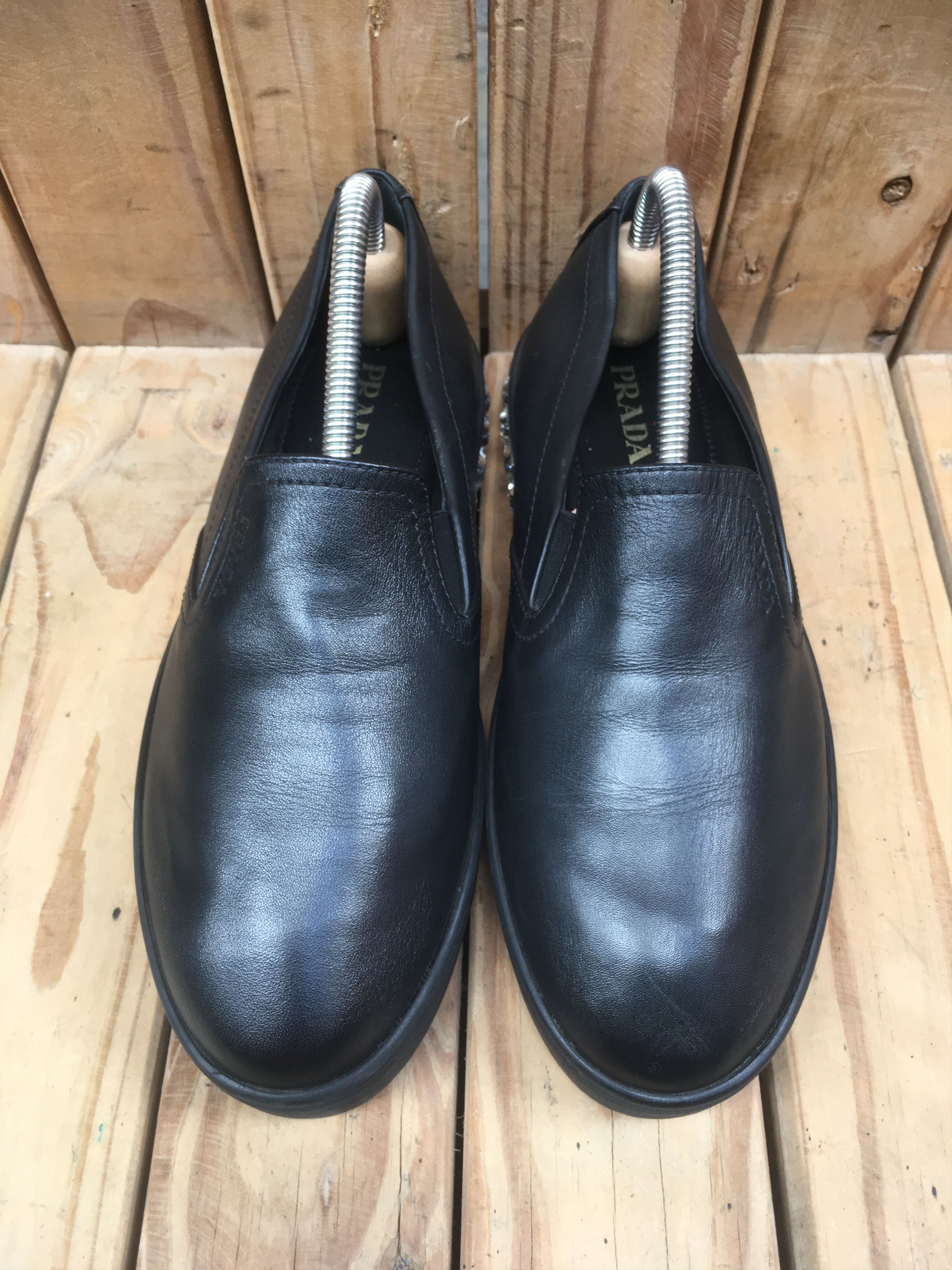 Prada PRADA Black women's Leather Casual Sneakers Uk 4 EUR 37 US 7 Size US 7 / IT 37 - 6 Thumbnail