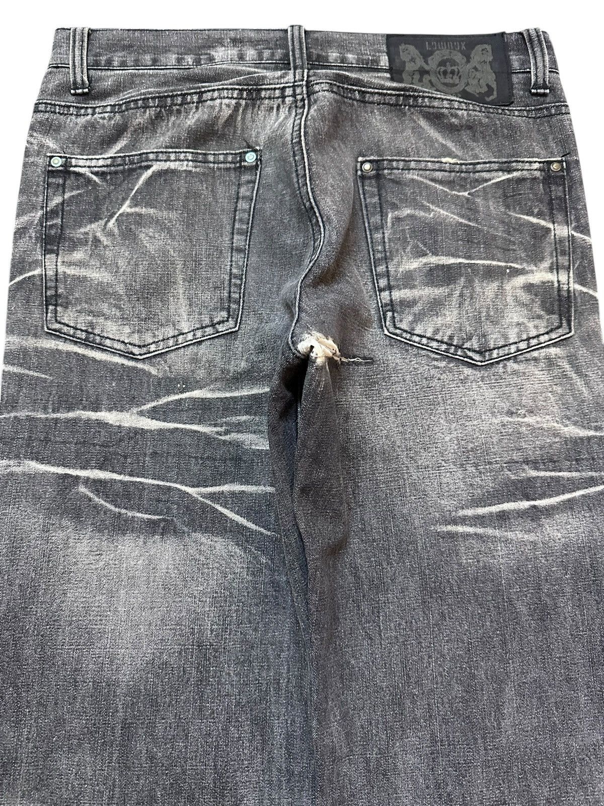 LOWBOX Vintage Lowbox Black Whiskers Distressed Denim Size US 31 - 7 Thumbnail