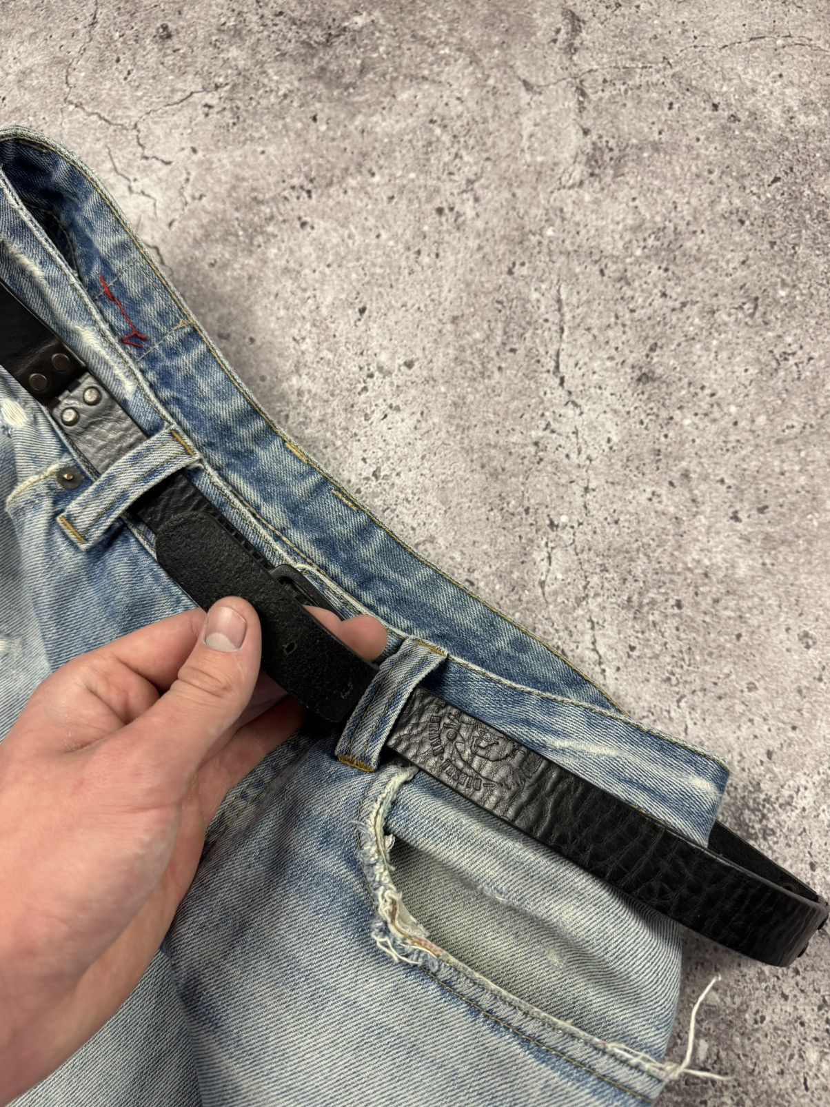 Diesel 00’S NUMBER NINE STYLE DIESEL PUNK HEAD Y2K LEATHER BELT Size ONE SIZE - 7 Thumbnail