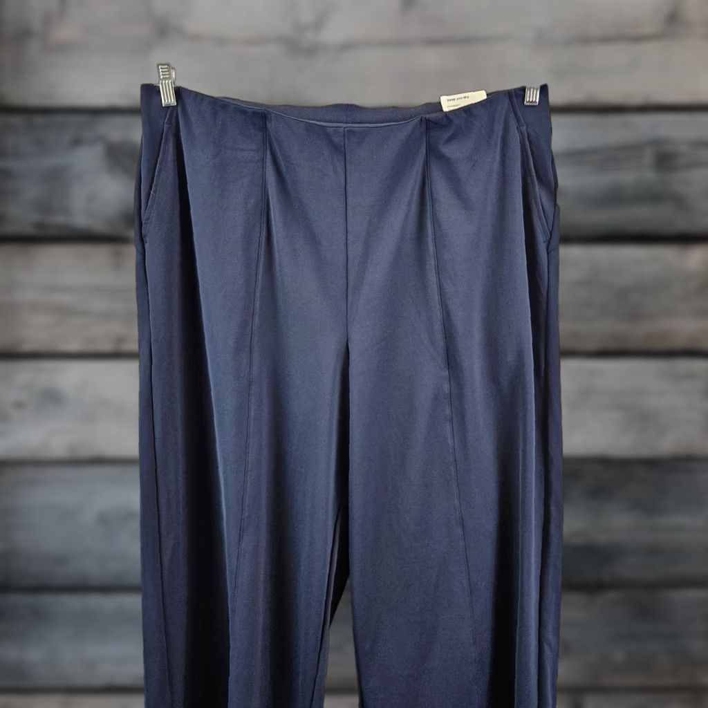 Old Navy VINTAGE Old Navy Womens Wide Leg Powersoft Pants Sz 2XL Blue Pull On High Rise Size 40" / US 18 - 1 Thumbnail