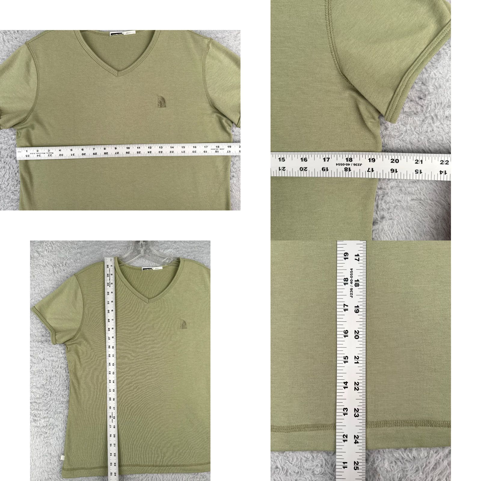The North Face The North Face Shirt Women Medium Green V-Neck Short Sleeve Slim Fit Polyester Size M / US 6-8 / IT 42-44 - 8 Thumbnail