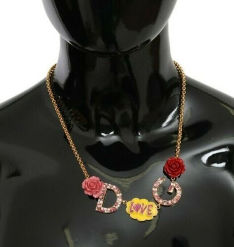 Gold Crystal Charm Statement Women's Necklace