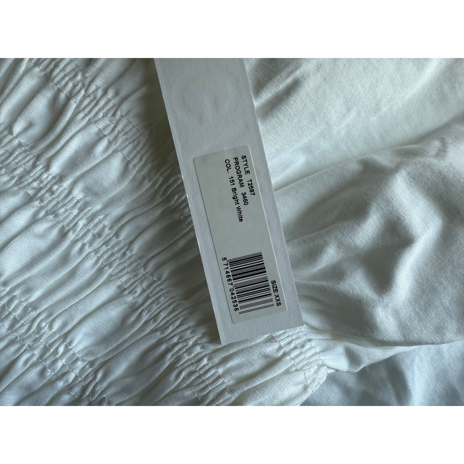 Ganni $300 New Ganni Smocked Jersey White Top - XXS Size XXS / US 00 / IT 34 - 6 Thumbnail