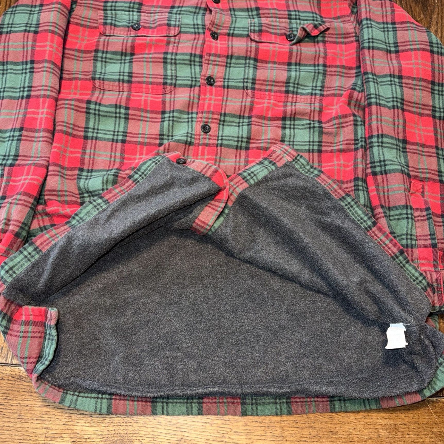 Vintage VTG L.L.Bean Lined Flannel Jacket Mens Large Tall Plaid Fleece Lined Red Green Size US L / EU 52-54 / 3 - 4 Thumbnail