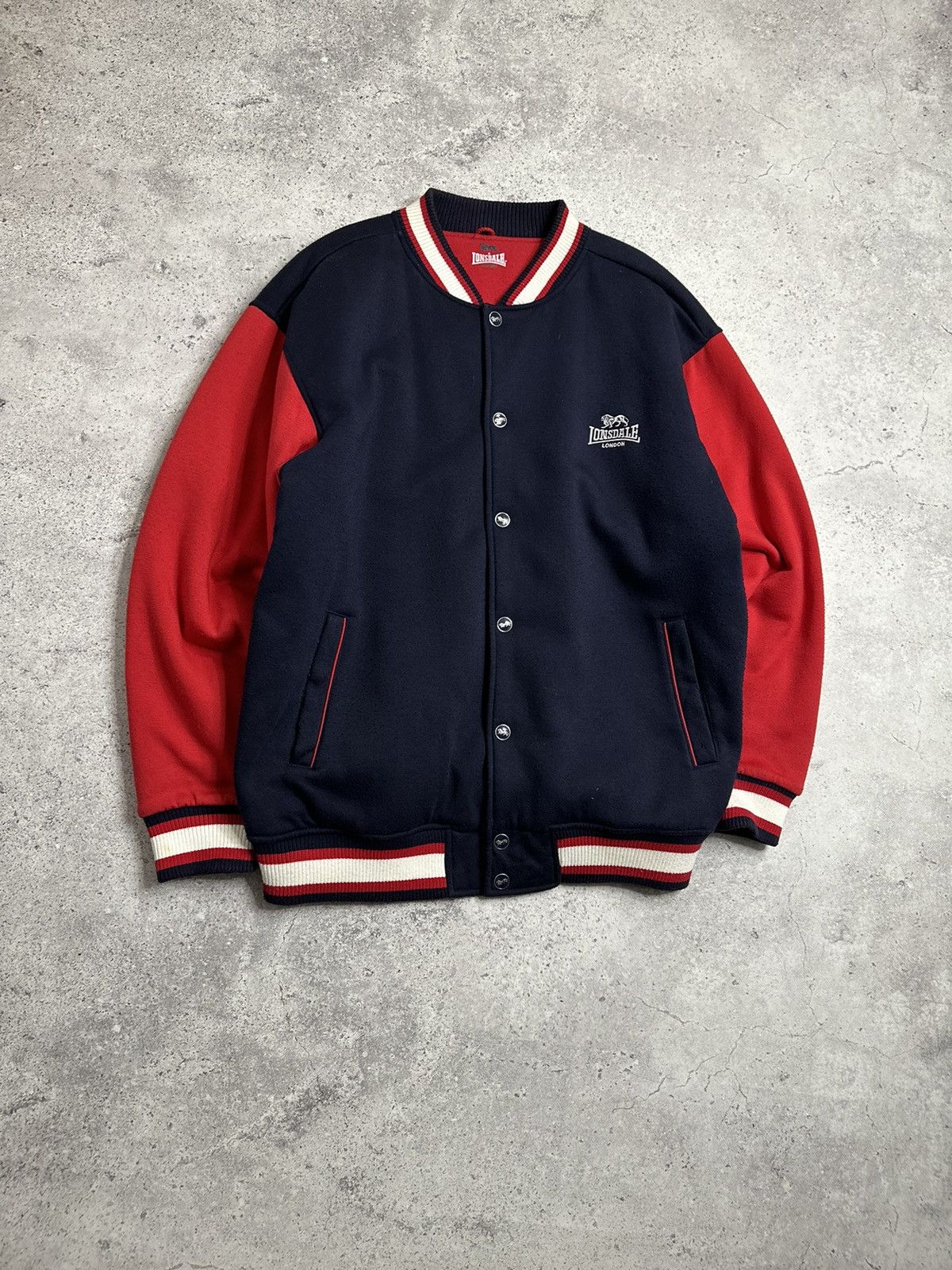 Lonsdale Lonsdale England Big Embroidered Logo Navy Bomber Jacket Size US XL / EU 56 / 4 - 6 Thumbnail