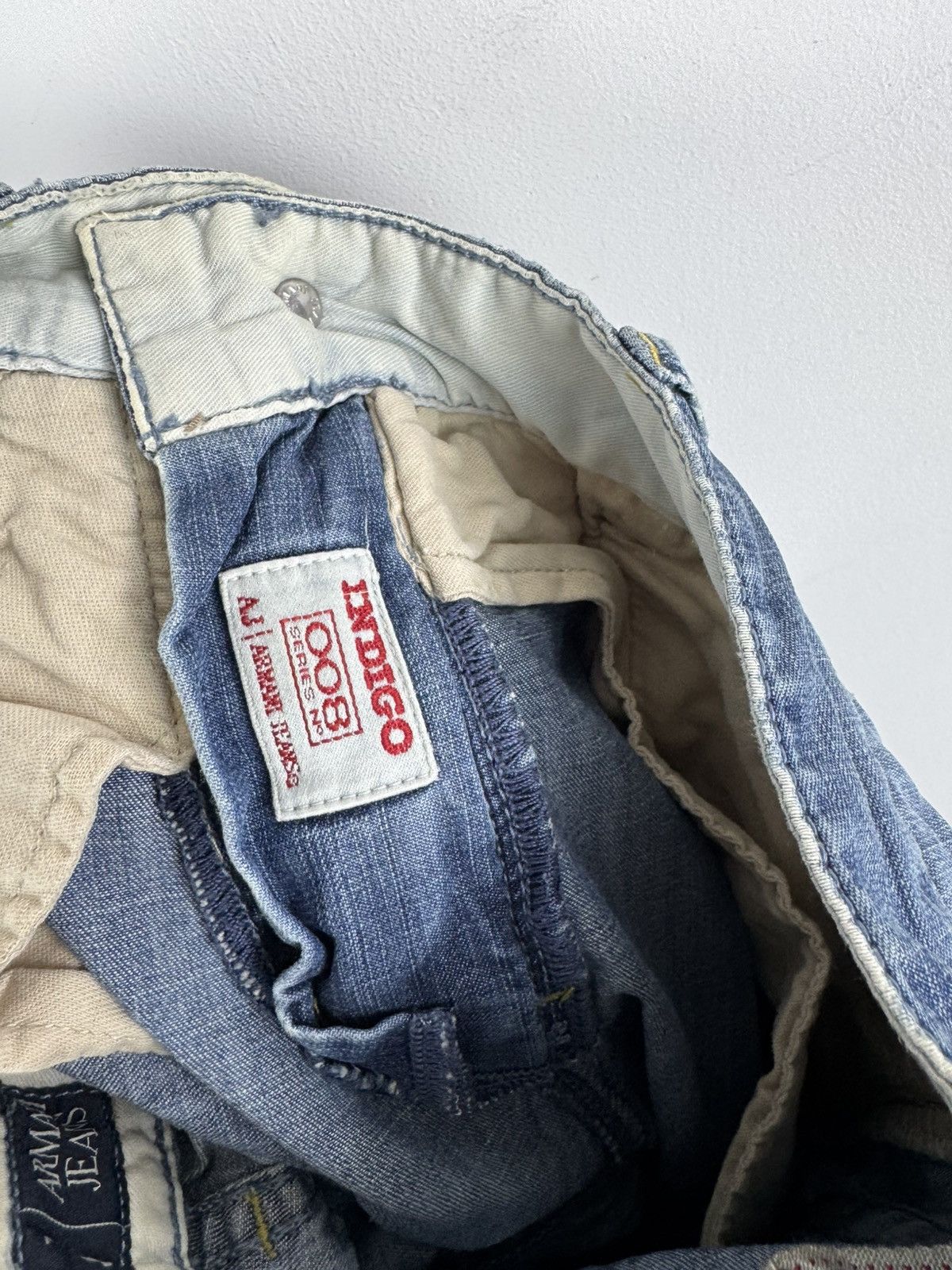 Armani Vintage Armani Jeans Indigo Light Washed Denim Jeans Size US 30 / EU 46 - 7 Thumbnail