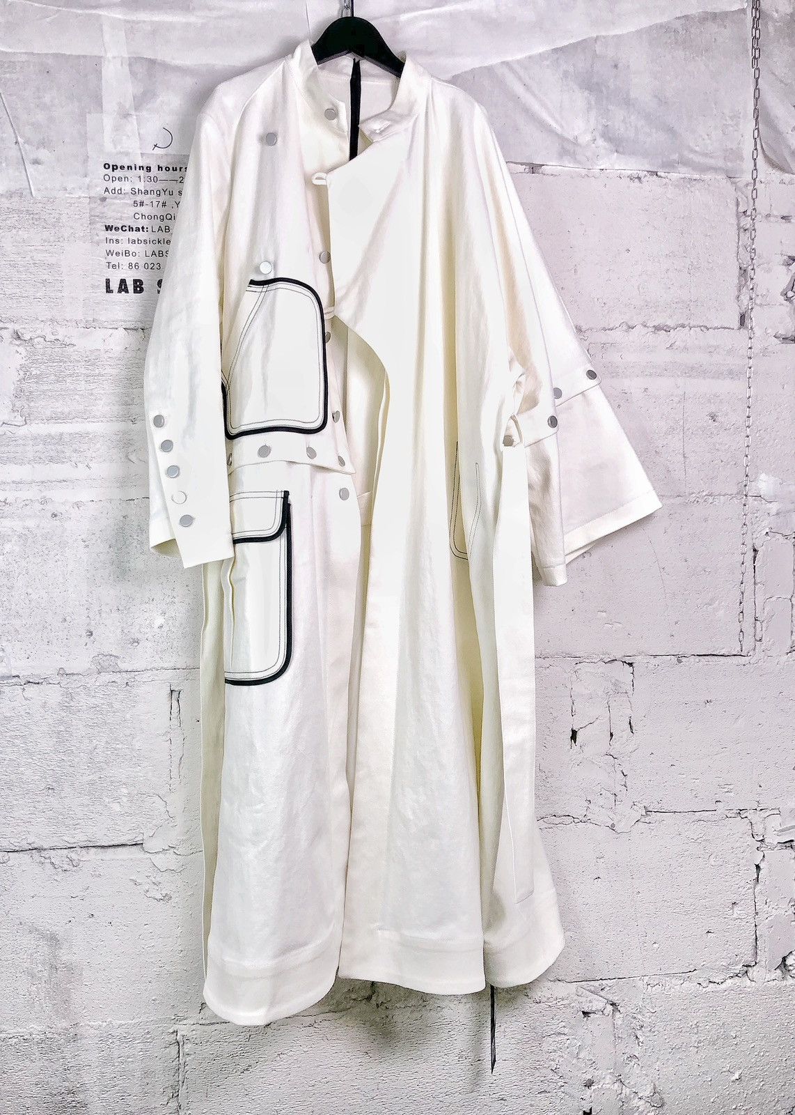 Denim Nomad Asymmetric Detachable Trench Coat