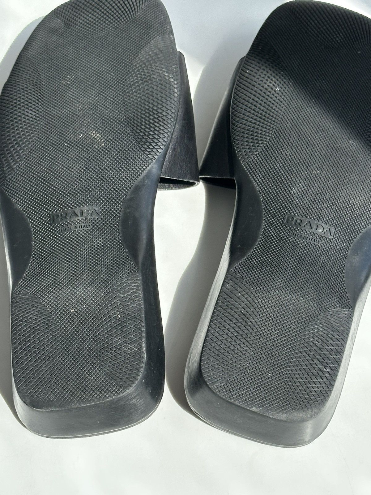 *sz38* PRADA SS2001 Logo Leather Slides Vintage shoes sandal