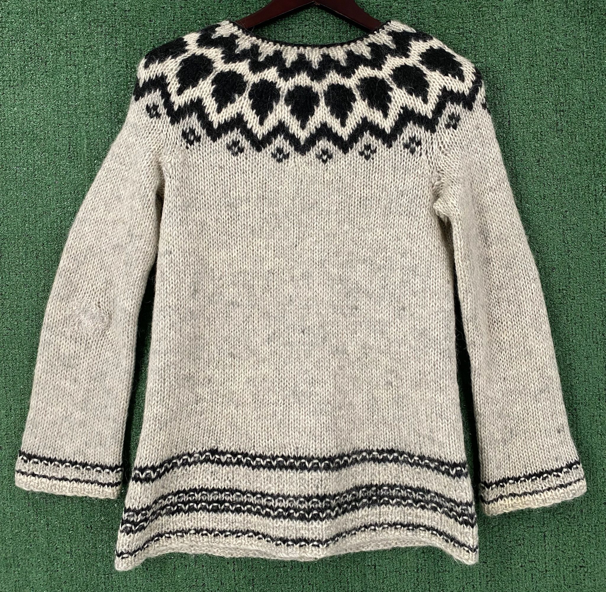 Handmade Y2K Hand Knitted Norway Fair Isle Alpaca Cardigan Sweater XS Size XS / US 0-2 / IT 36-38 - 6 Thumbnail