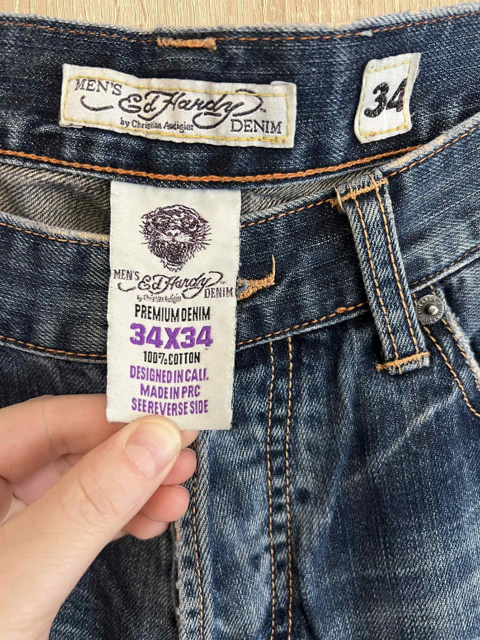 Ed Hardy Ed Hardy denim pants vintage avant-garde Size US 34 / EU 50 - 6 Thumbnail