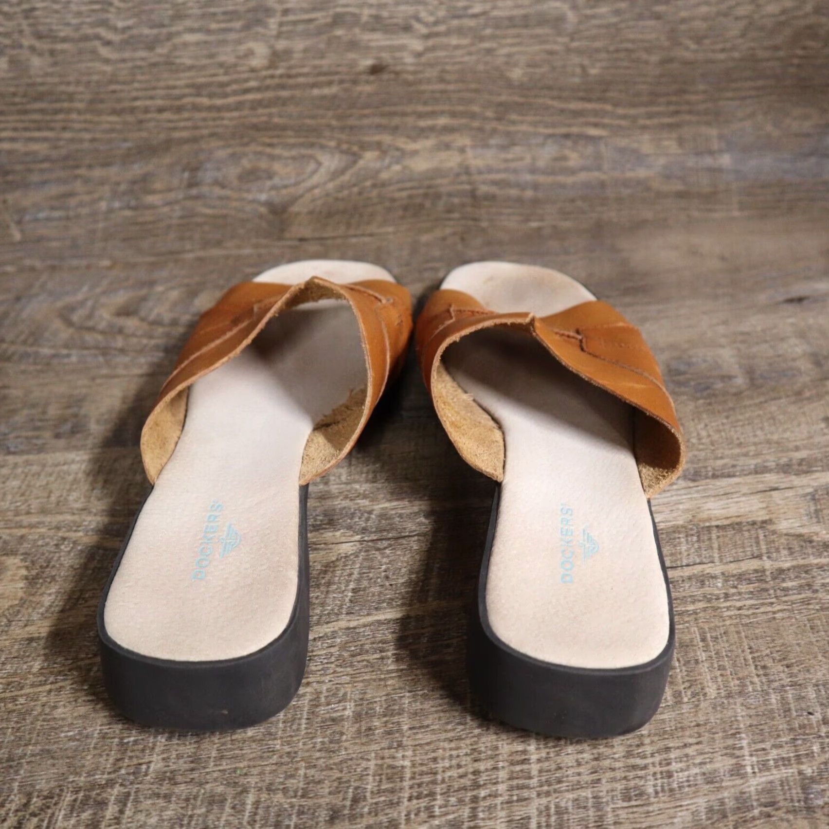 Dockers Dockers Women Sandal Slip On Leather Brown Casual Comfort Wear Women's Size 8.5 Size US 9 / IT 39 - 4 Thumbnail