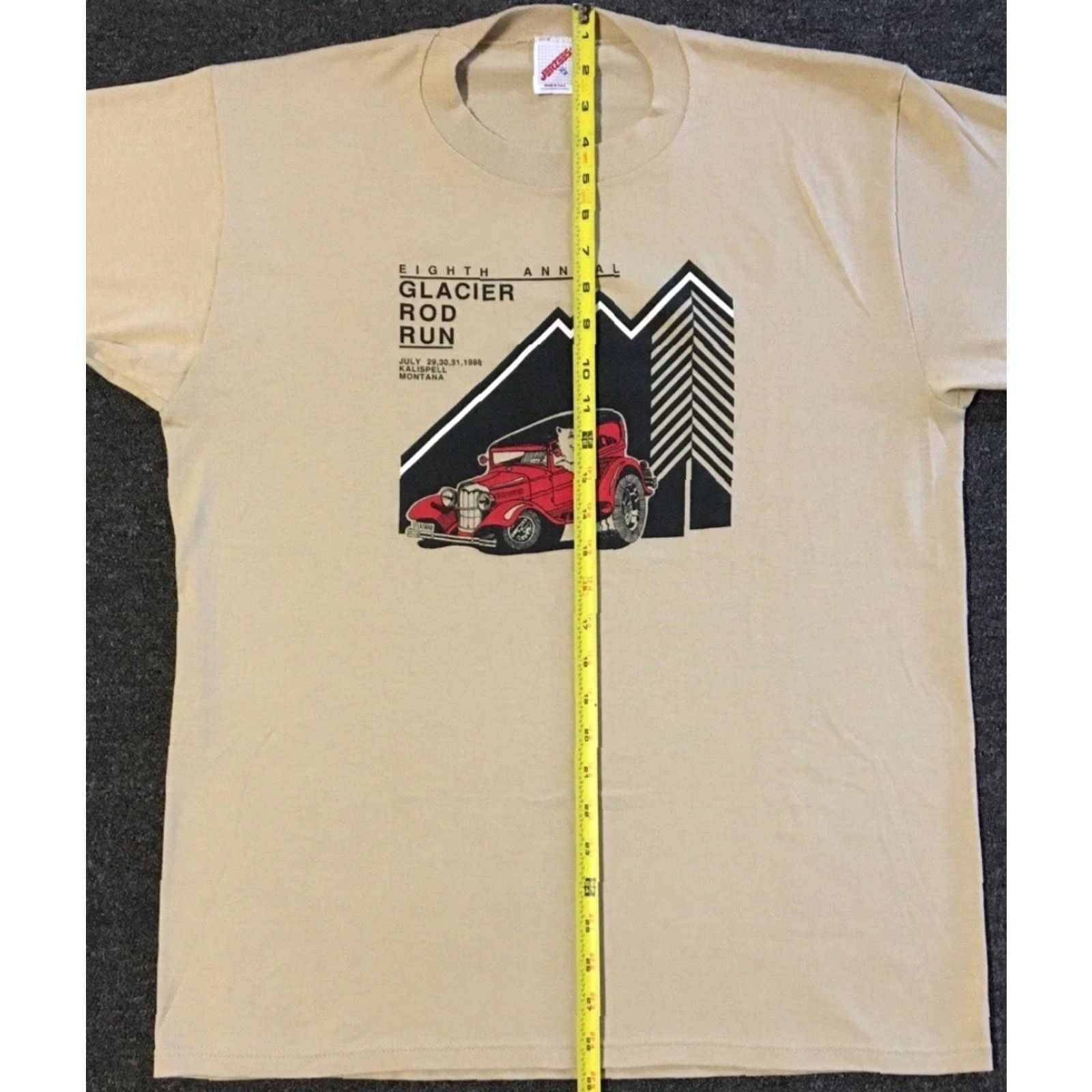 Vintage Vtg 80s Glacier Hot Rod Run Shirt L USA Kalispell Montana Driving Car Grunge 90s Size US L / EU 52-54 / 3 - 7 Thumbnail