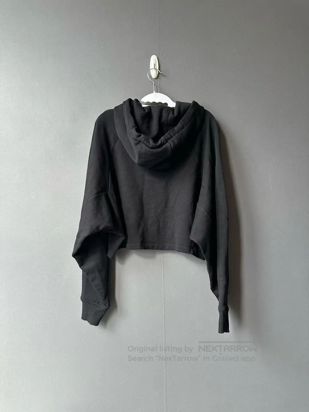 Loewe Loewe Black Leather Patch Cropped Hoodie| Size XS / US 0-2 / IT 36-38 - 2 Thumbnail
