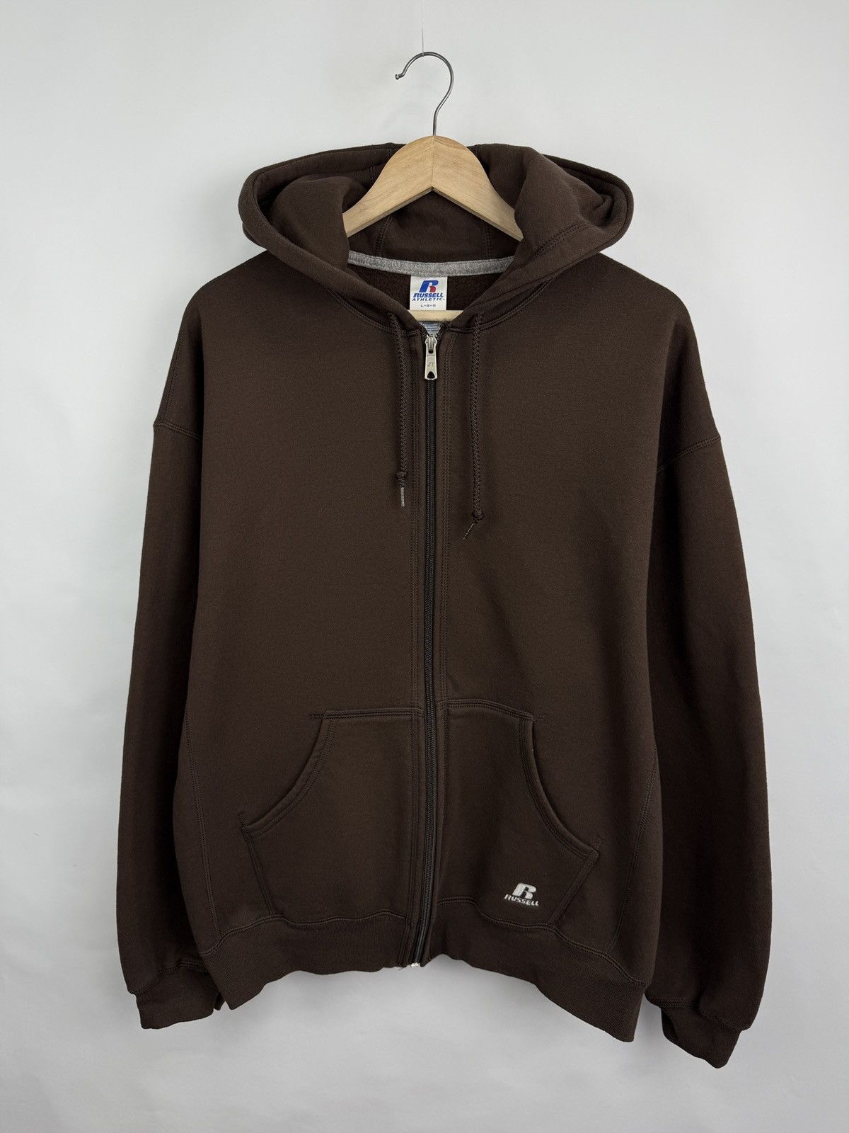 Russell Athletic 🇺🇸 Vintage 90s Russell Athletic Brown Hoodie Rare Retro Size US L / EU 52-54 / 3 - 2 Thumbnail