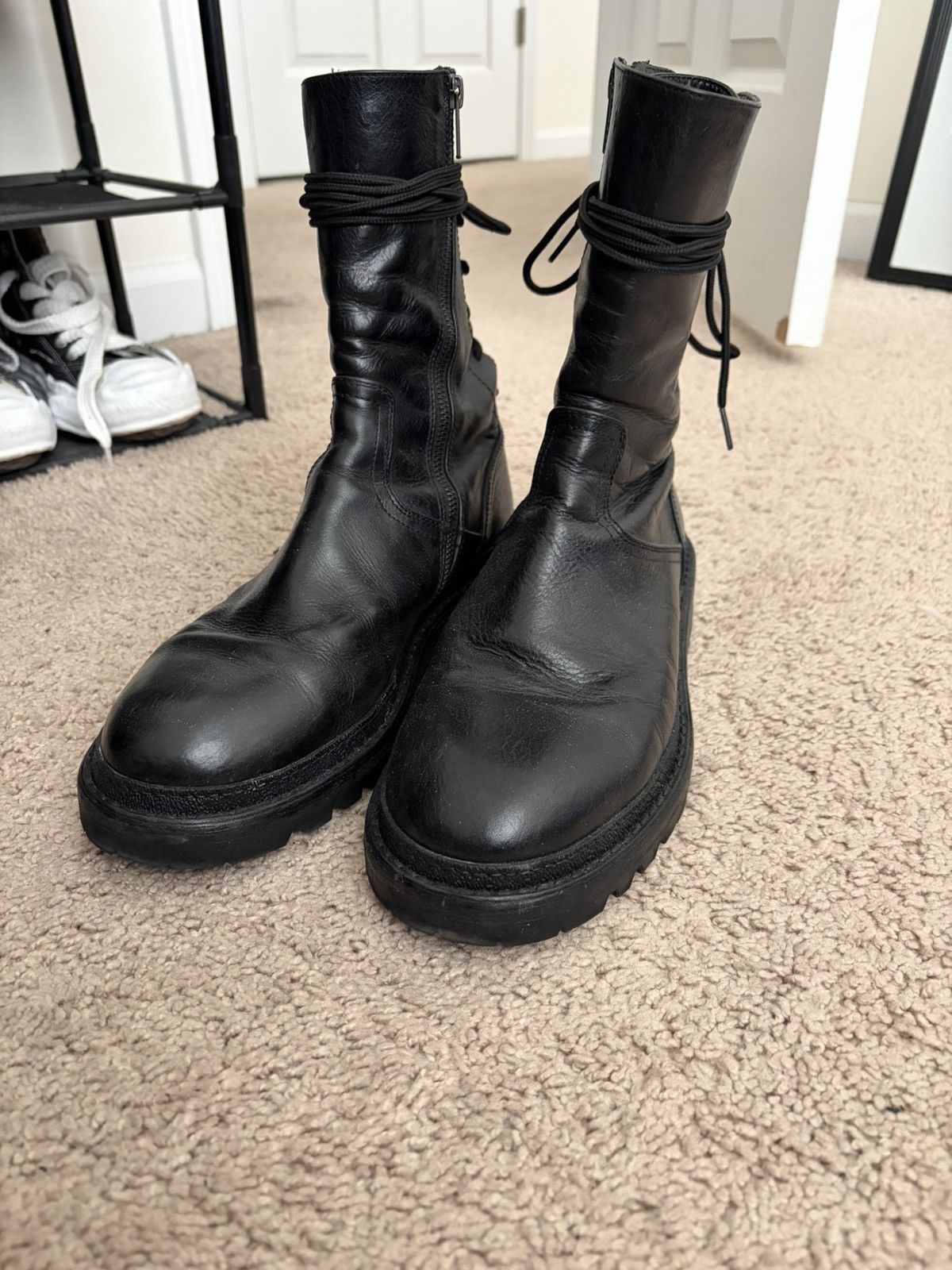 Ann Demeulemeester Back Laced Leather Boots Size US 8.5 / EU 41-42 - 1 Thumbnail