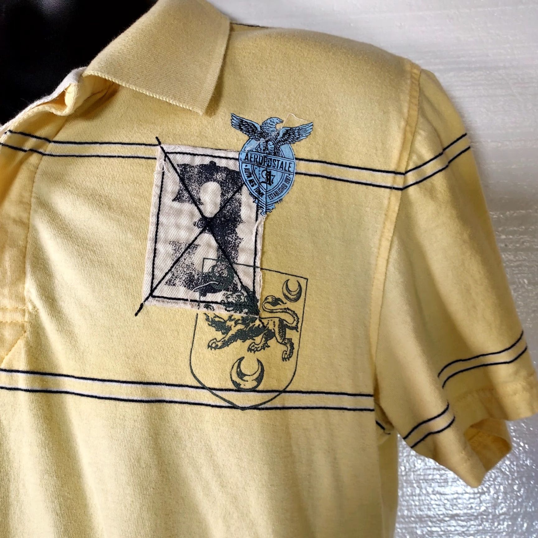 Vintage VINTAGE Aeropostale Authentic Fit Shirt Men Size Large Short Sleeve Stripped Rugby Polo Size US L / EU 52-54 / 3 - 5 Thumbnail