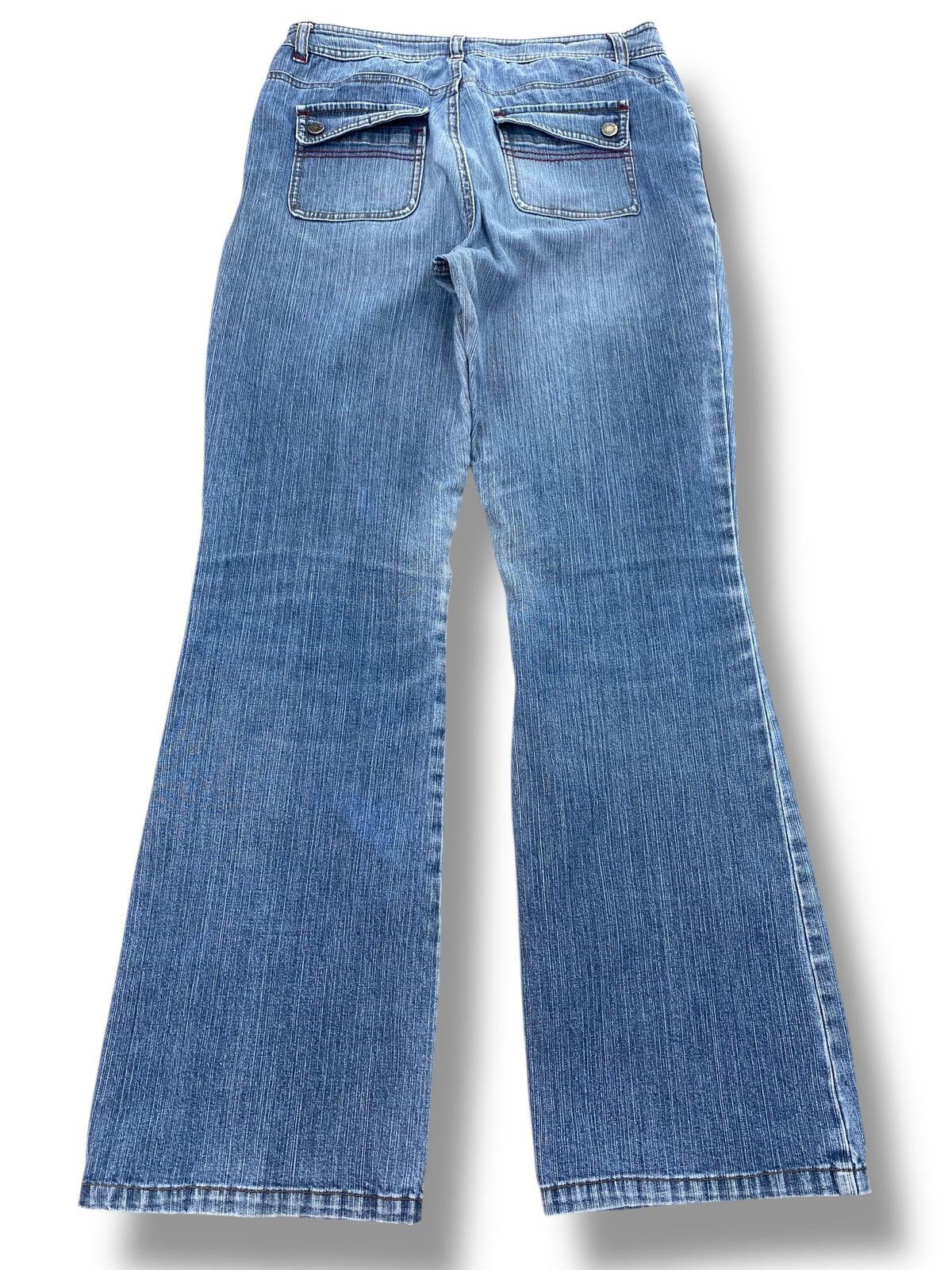Japanese Brand Japanese Brand Blue Wash Arrow Line Style Flare Jeans Size US 28 / EU 44 - 3 Thumbnail