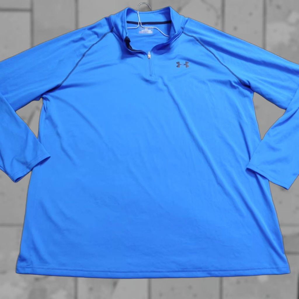 Under Armour Under Armour Shirt 2XL Blue Long Sleeve 1/4 Zip Mens Crew Neck Jersey Polyester Graphic Print The Rock Project Rock Size US XXL / EU 58 / 5 - 1 Thumbnail