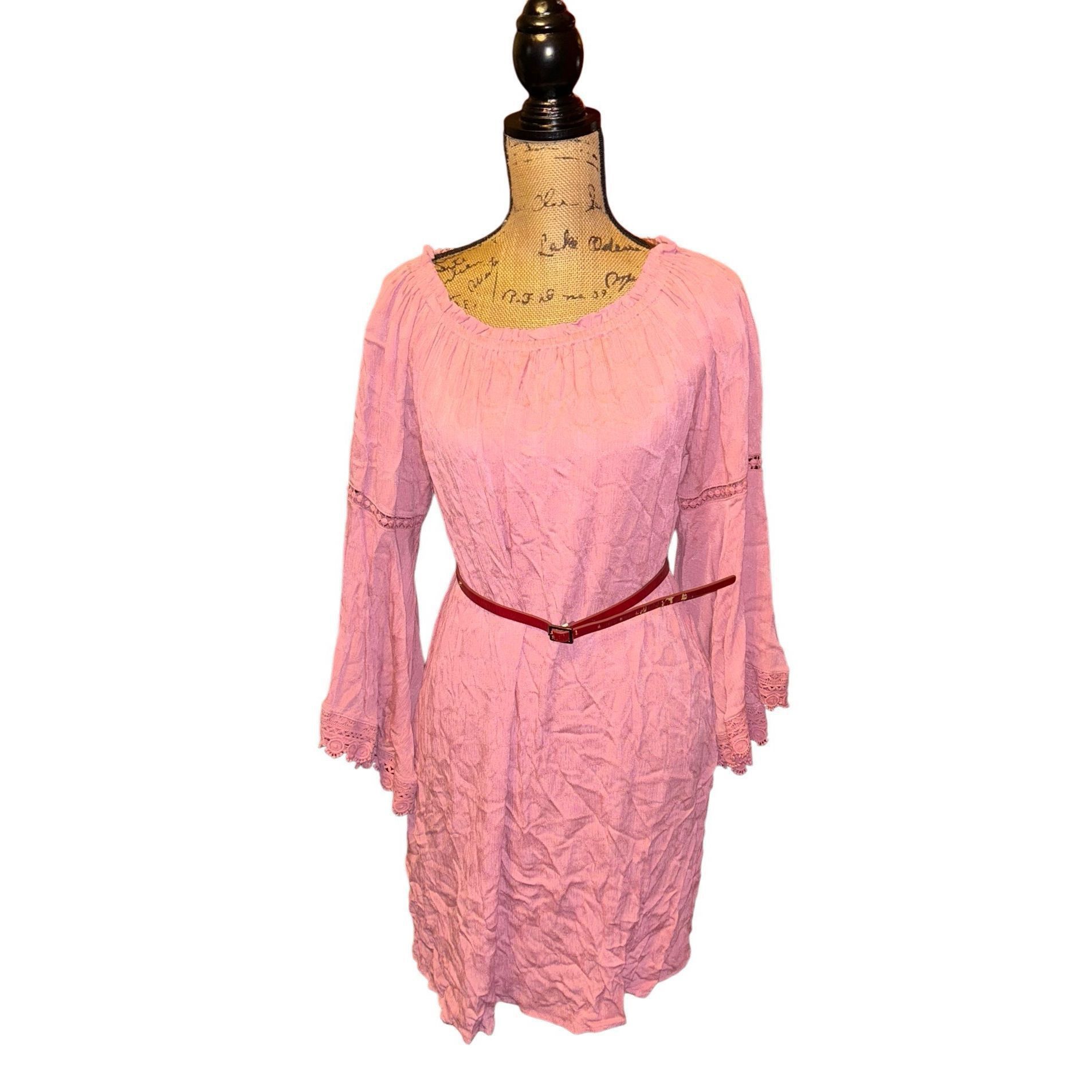 Other NWT Cato Est. 1946 Pink Size M Dress 3/4 Bell Sleeves Size M / US 6-8 / IT 42-44 - 3 Thumbnail