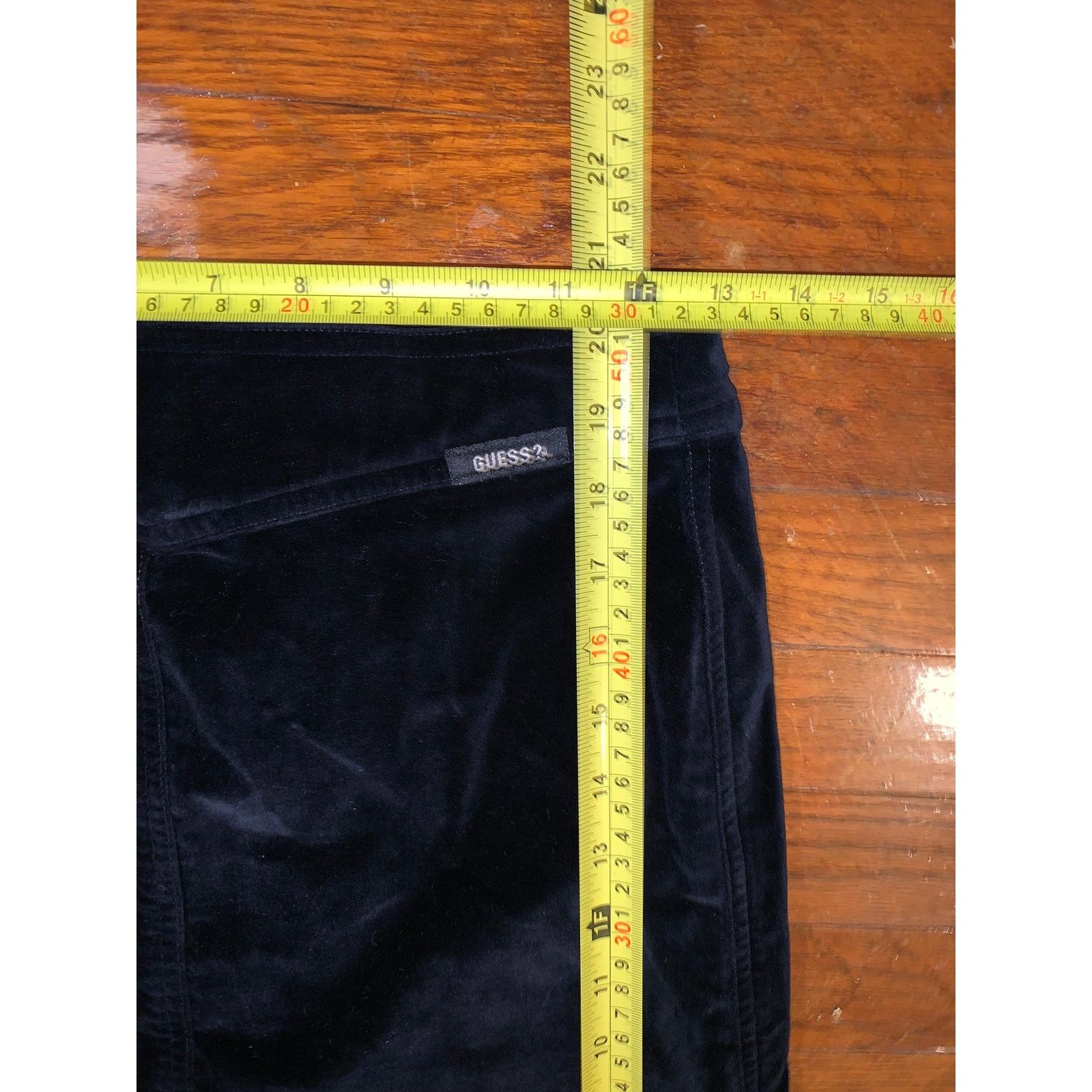 Guess Guess Jeans Black Velvet Pencil Skirt Women Size 24 Y2K Midi Size 24" / US 00 / IT 34 - 7 Thumbnail
