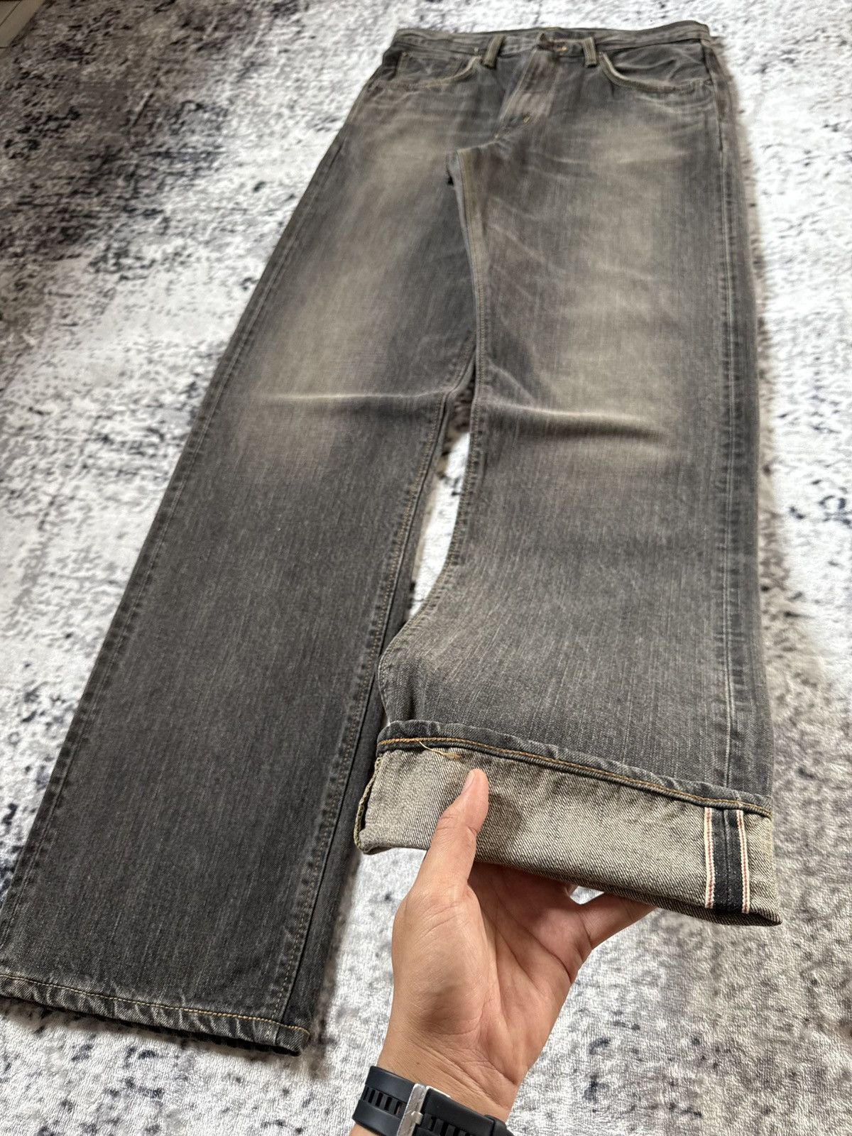 Edwin Rare Edwin 505 13.5 Oz Selvedge Wide Baggy Redline Jeans Size US 32 / EU 48 - 4 Thumbnail