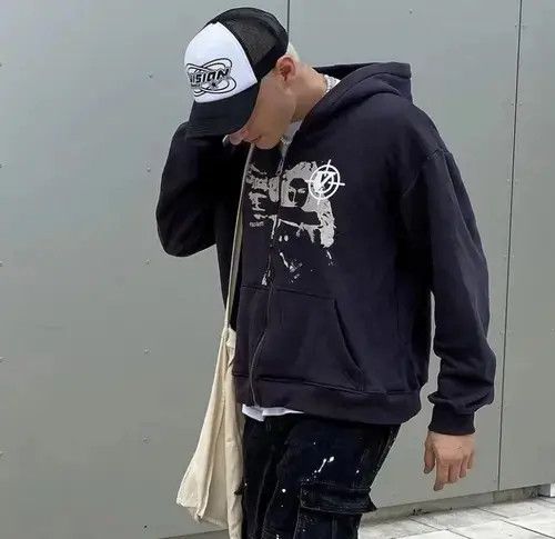 Japanese Brand × Vintage Oversize Fashion Zip Up Hoodie Size US M / EU 48-50 / 2 - 4 Thumbnail