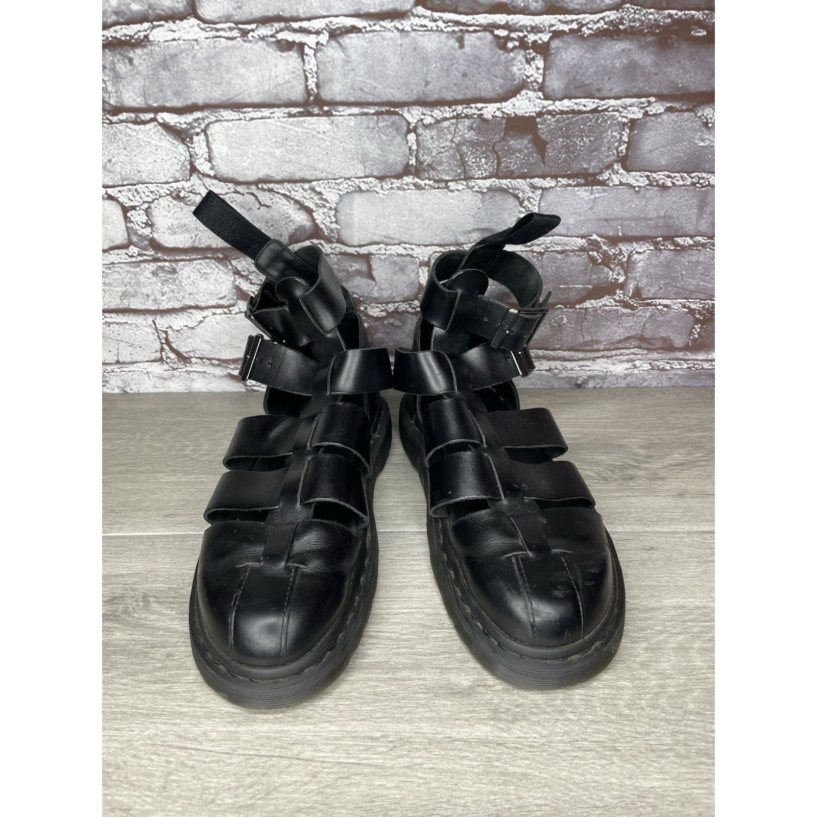 Dr. Martens Dr. Martens Geraldo Black Leather Strap Gladiator Wedge Sand Size US 9 / EU 42 - 2 Thumbnail